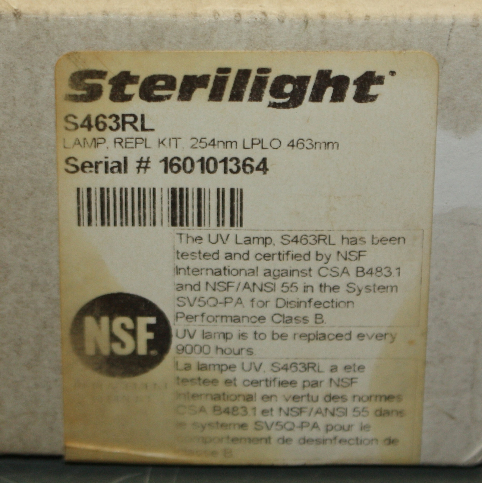 Genuine Viqua Sterilight APUV5 Replacement Bulb S463RL, 3M Aqua-Pure 5605835