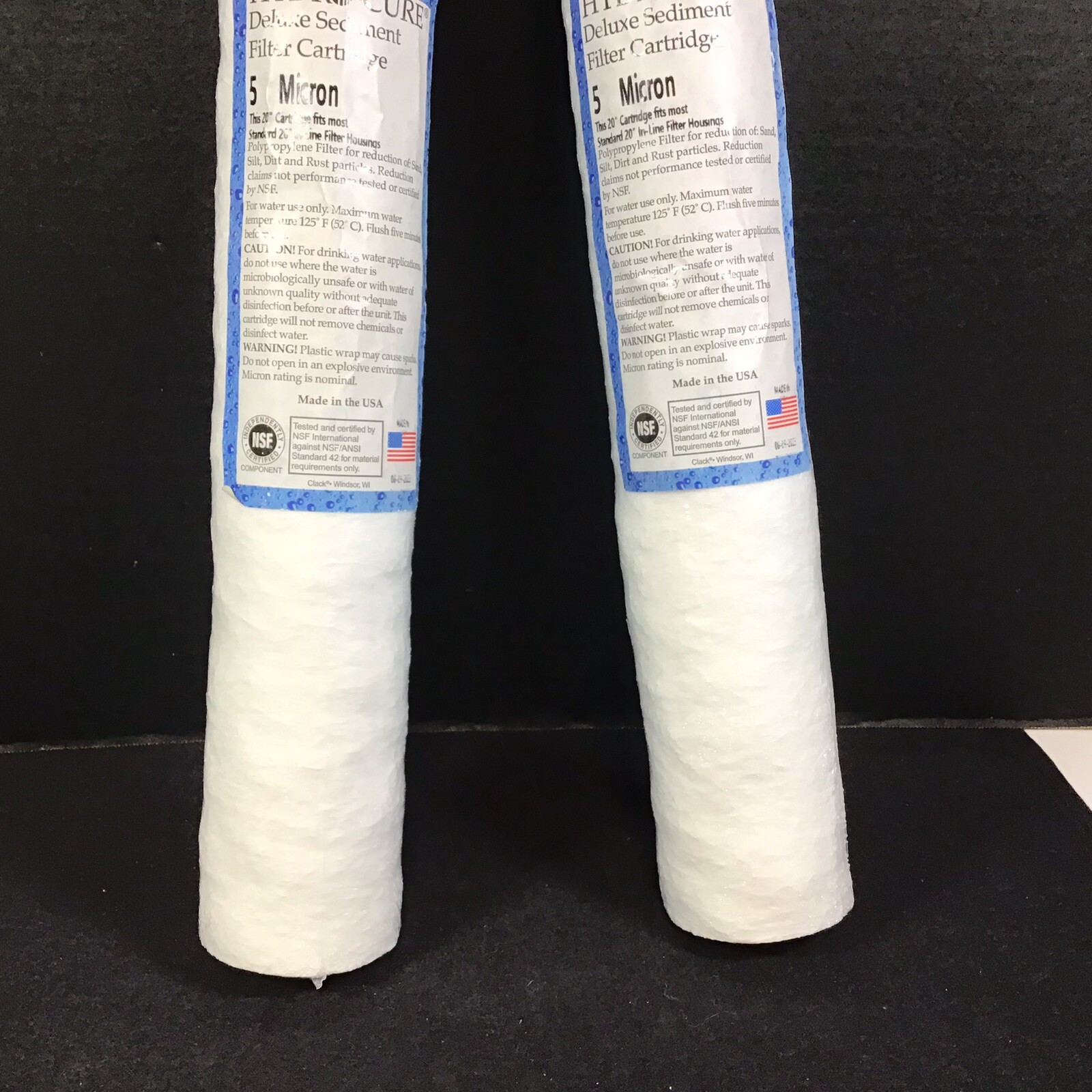 HYDRO CURE Deluxe 5 Micron Sediment Filter Cartridge 20 in x 2.5 in Made In USA