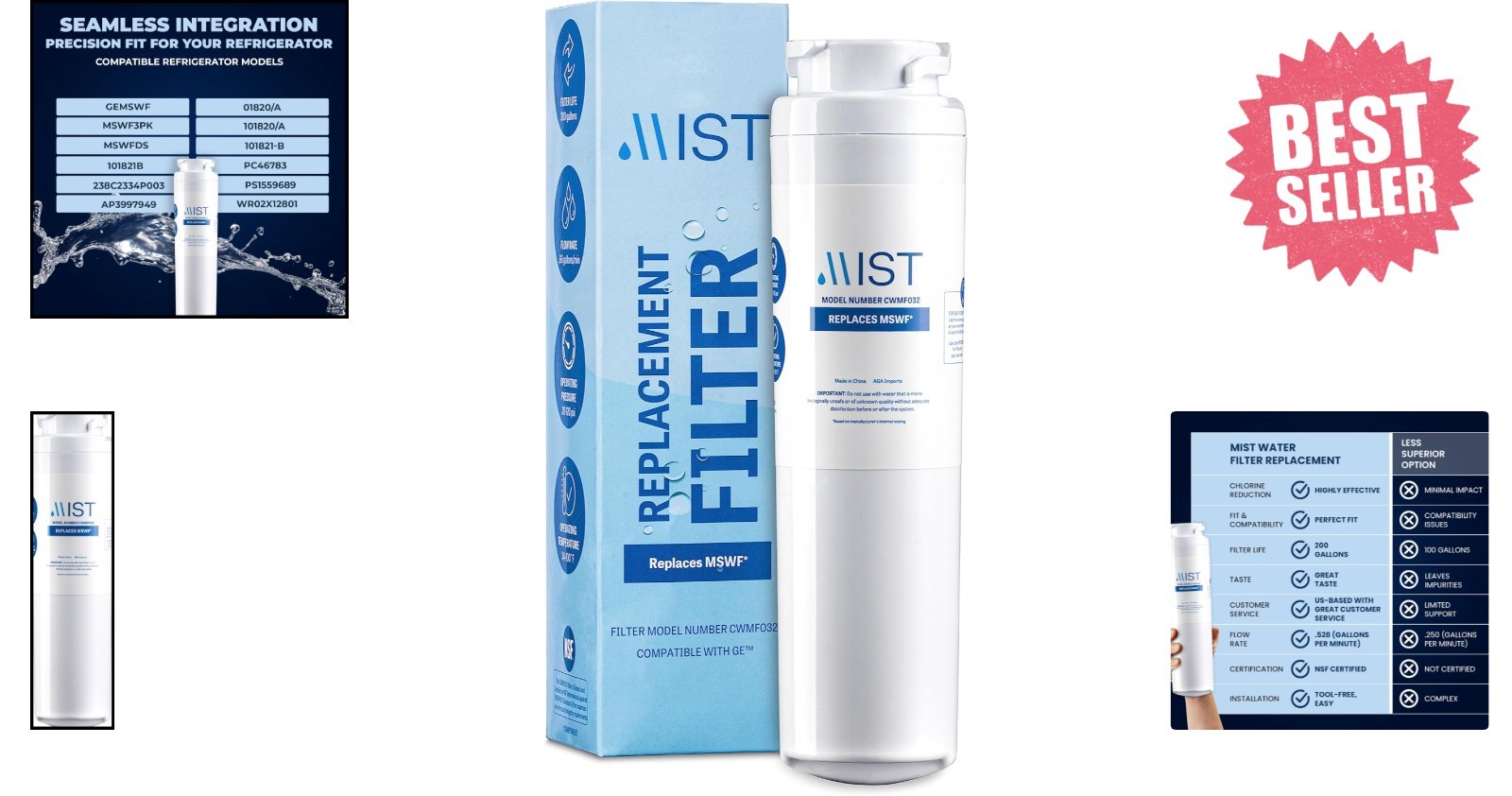 High-Performance MSWF Refrigerator Water Filter – Perfect for Family Health