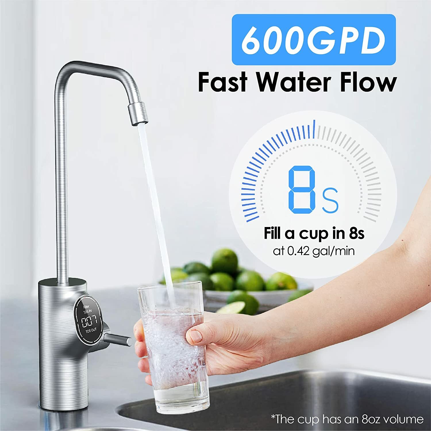 Waterdrop D6 Reverse Osmosis Water Filter System, 600 GPD Reverse Osmosis System
