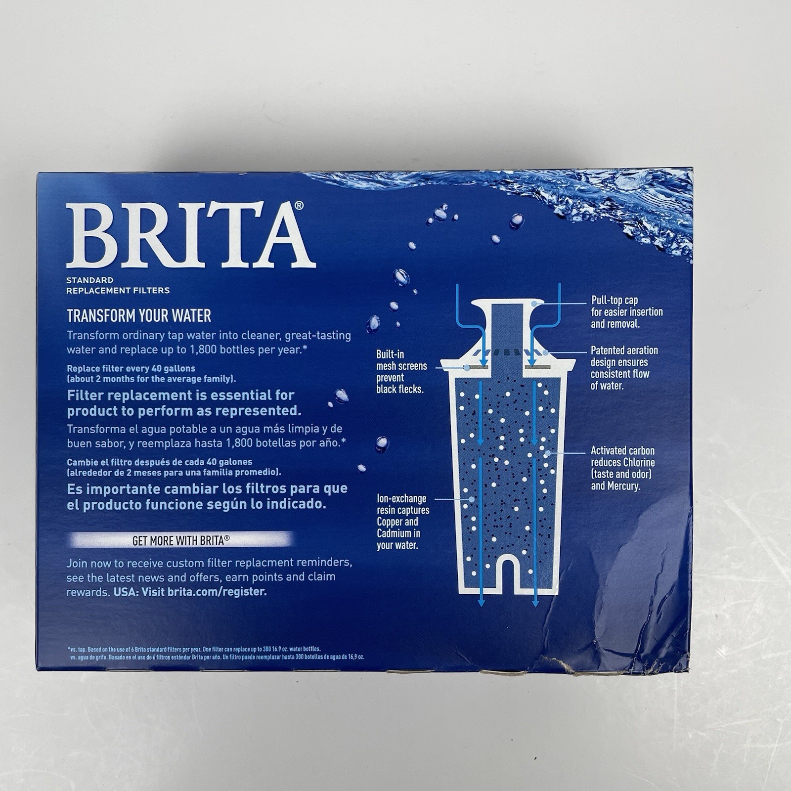 Brita Water Filter for Pitchers – 3 Count – New Sealed Box OB03