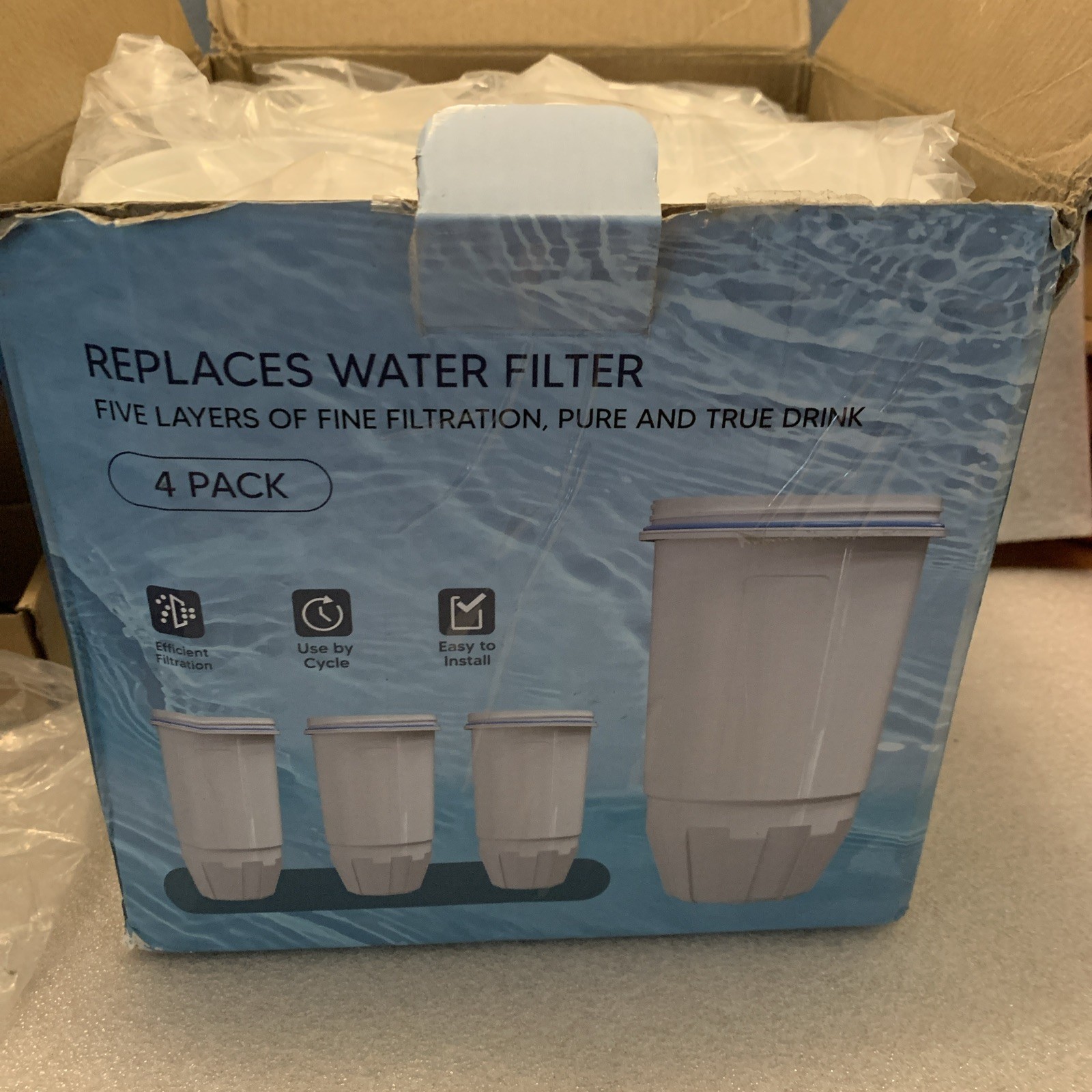 Water Filter Replacement 4 Pack Fit for Zero Pitcher and Dispenser ZR-001 ZR-017