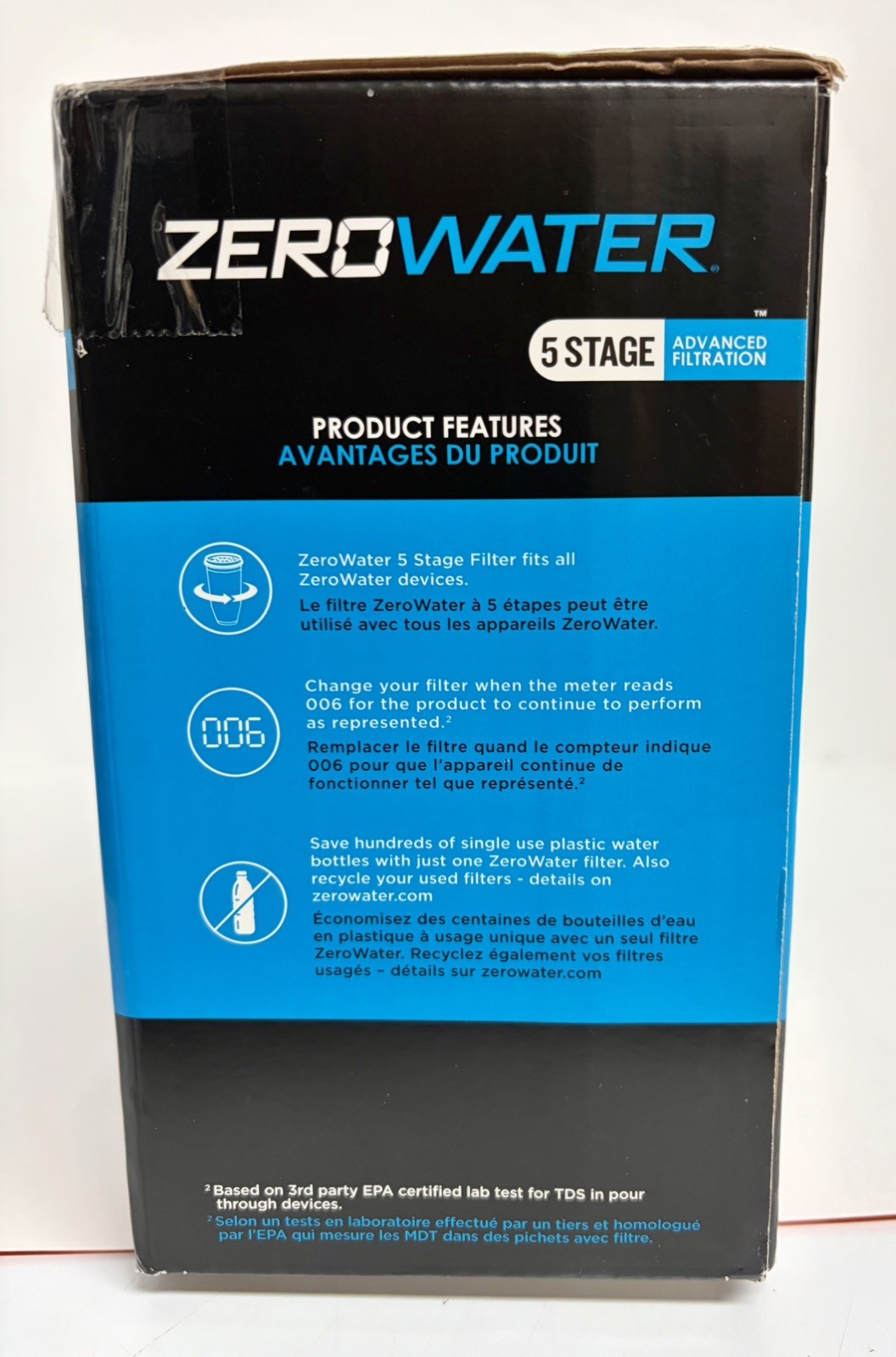ZeroWater ZR-003 5-Stage Replacement Water Filters 3-Pack for Pitchers White