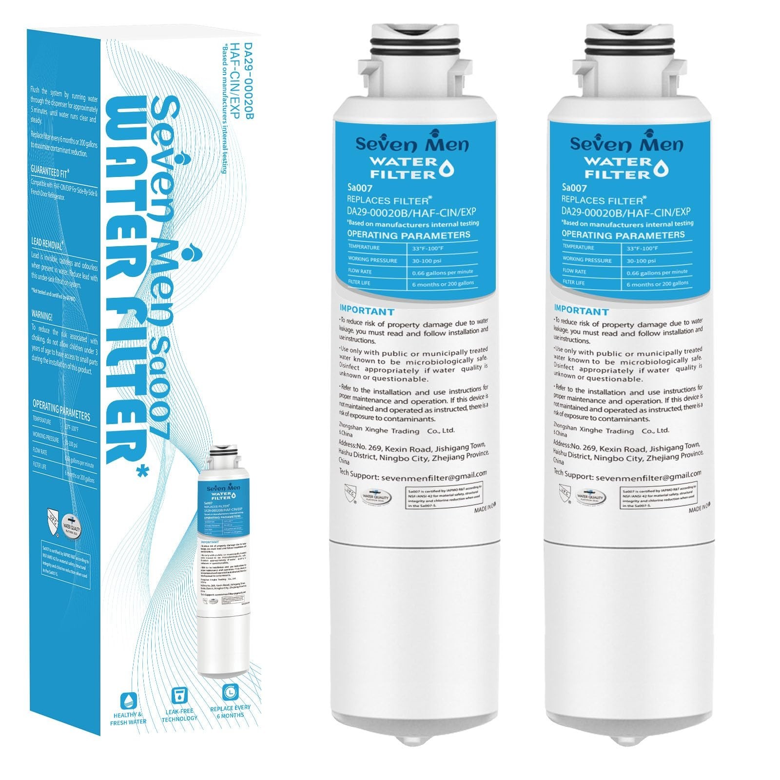 Water Filter Replacement Compatible with Samsung HAF-CIN/EXP, DA29-00020B, 2-Pac