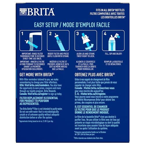Brita Water Bottle Replacement Filters, BPA-Free, Replaces Assorted Sizes