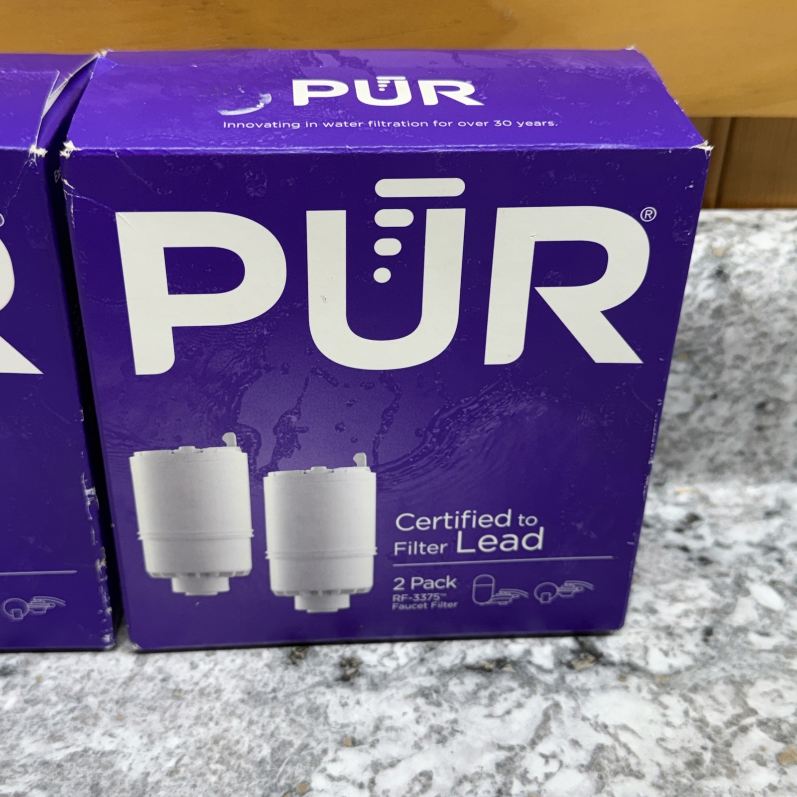 New Sealed Genuine PUR RF-3375 FAUCET FILTER 2 X 2 Packs. 4 Filters