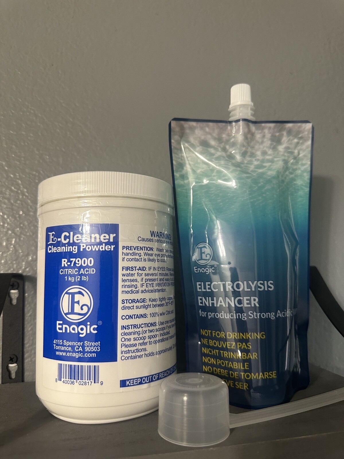 1 Original Enagic-Cleaning powder + 1 Enhancer KANGEN Alkaline Water LEVELUK 2LB