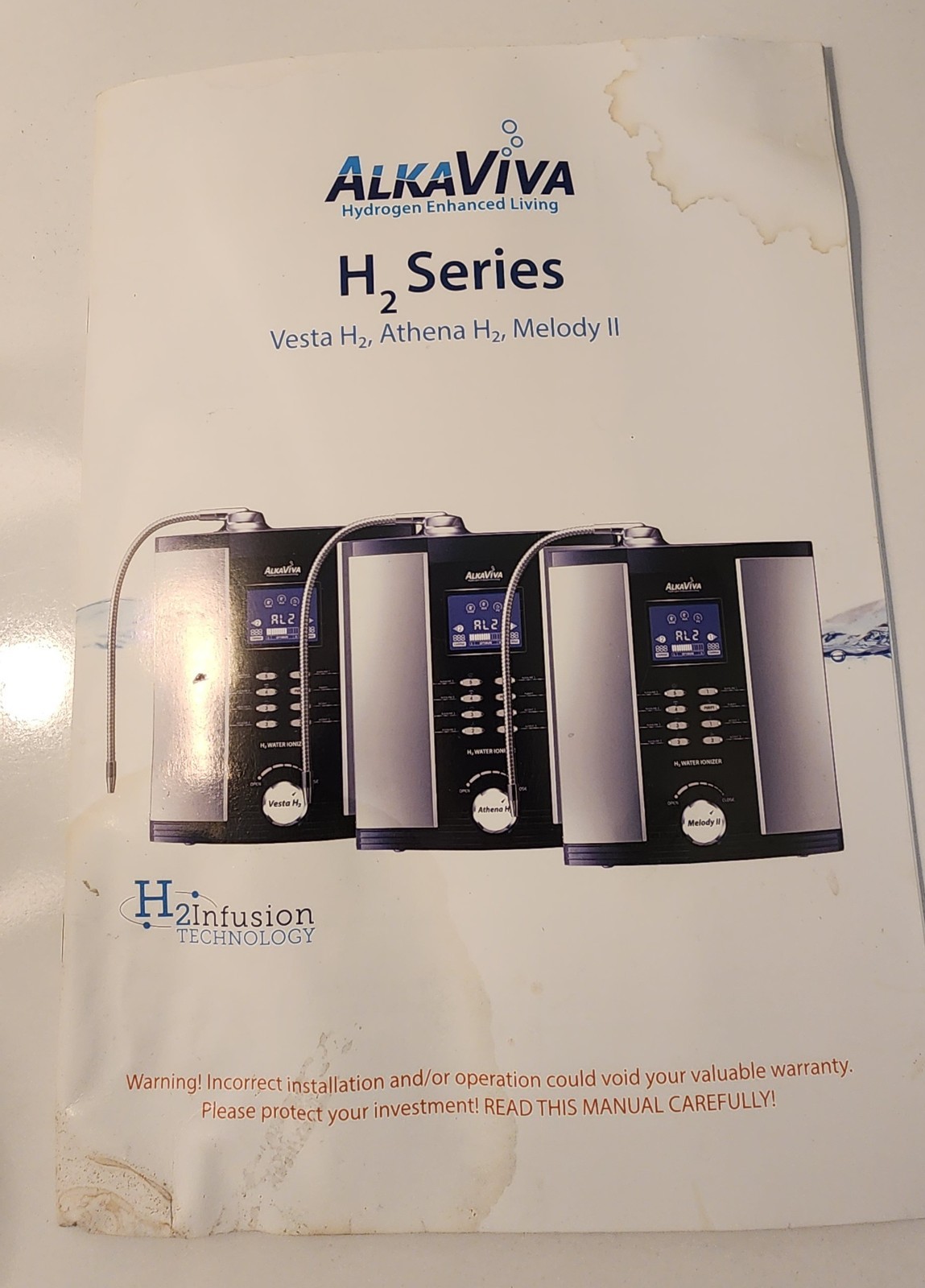 Athena H2 AlkaViva Water Ionizer Machine-Alkaline Water Sys-Used -No Filters
