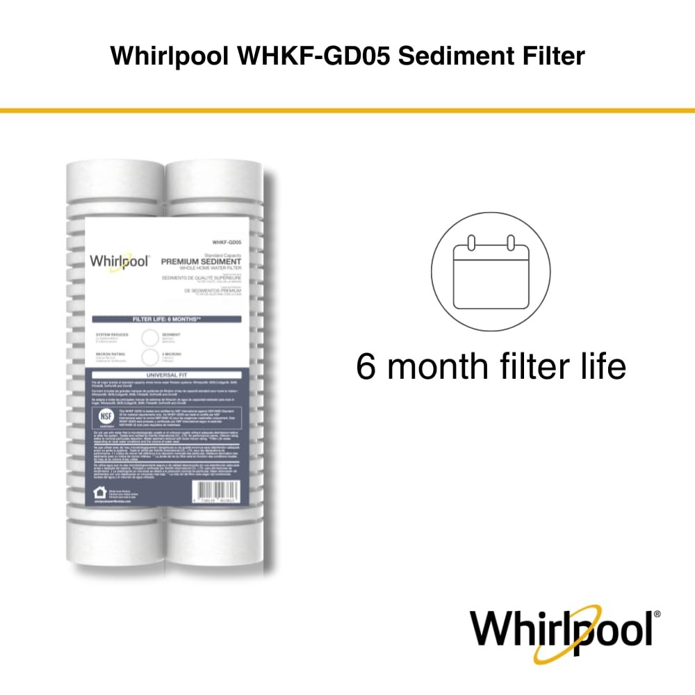 Whirlpool 10″ x 2.5″ Whole Home Standard Capacity Sediment Filters WHKF-GD05