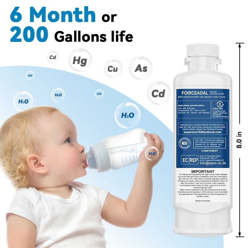 4/6/8/10X For Samsung DA97-17376B HAF-QIN/EXP Refrigerator Water Filter White