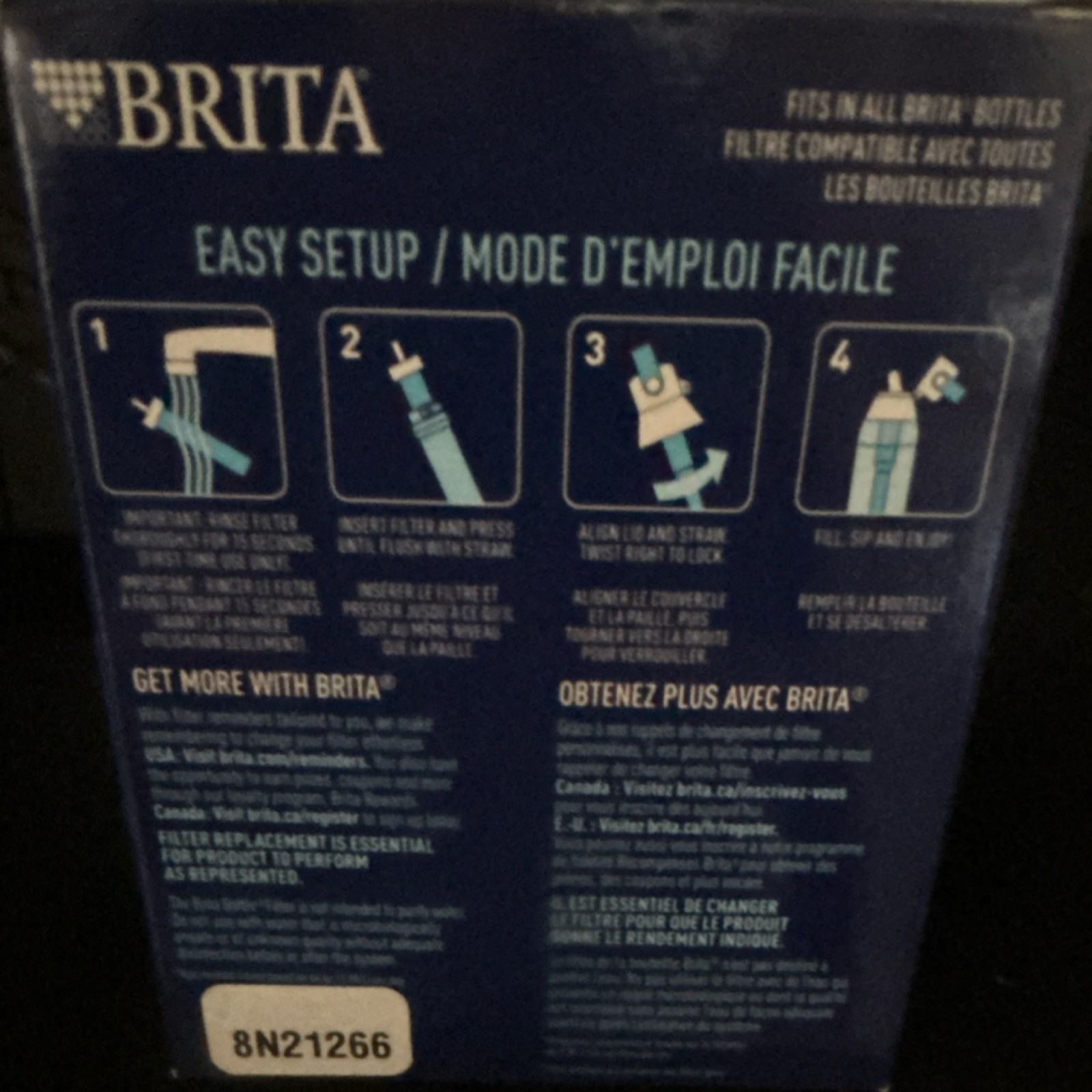 BRITA BB06 Bottle Replacement Filters 6-Pack Carbon Removes Chlorine 40 Gal
