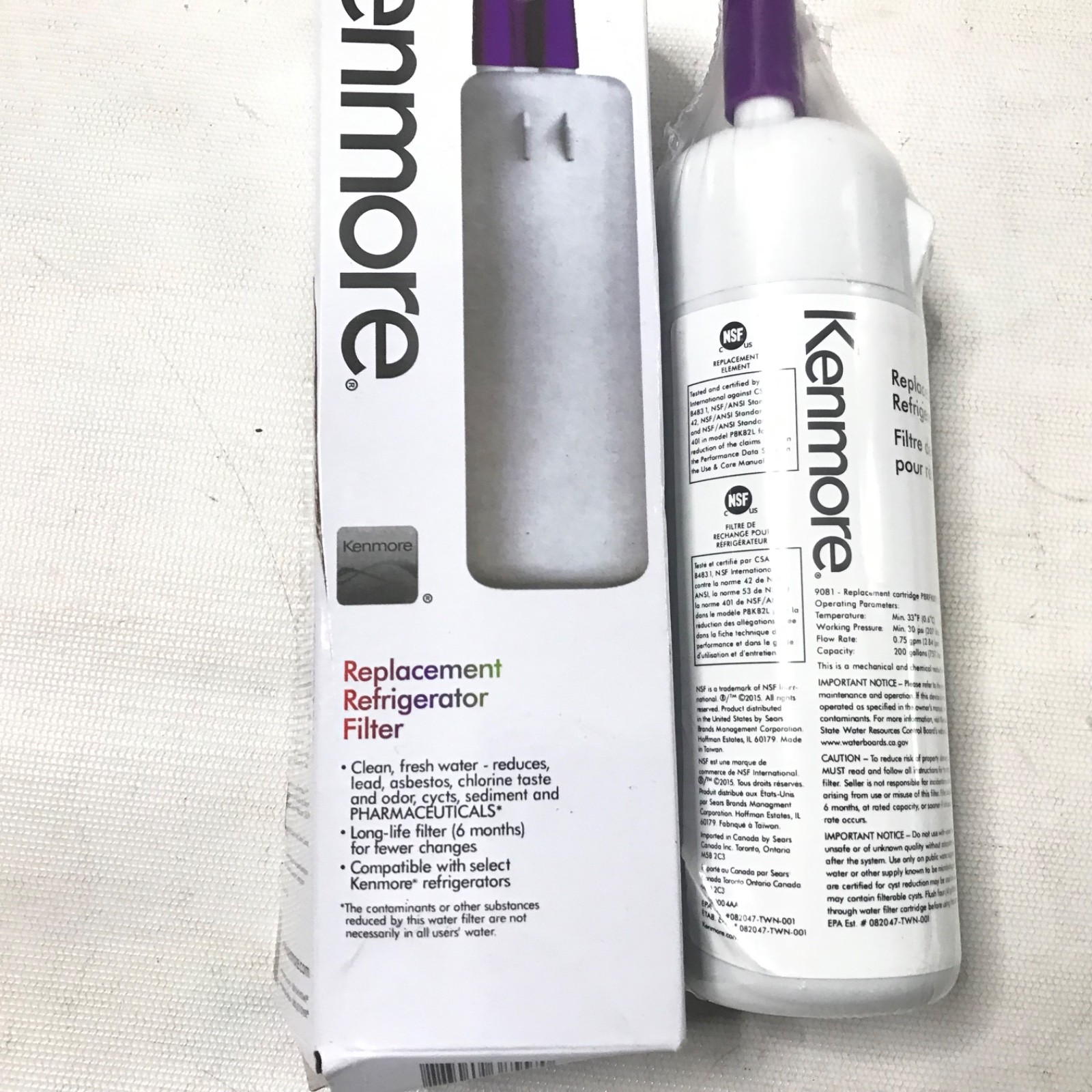 Sealed 2 Pack Kenmore 9081 Replacement Refrigerator Water Filter 46-9081 New