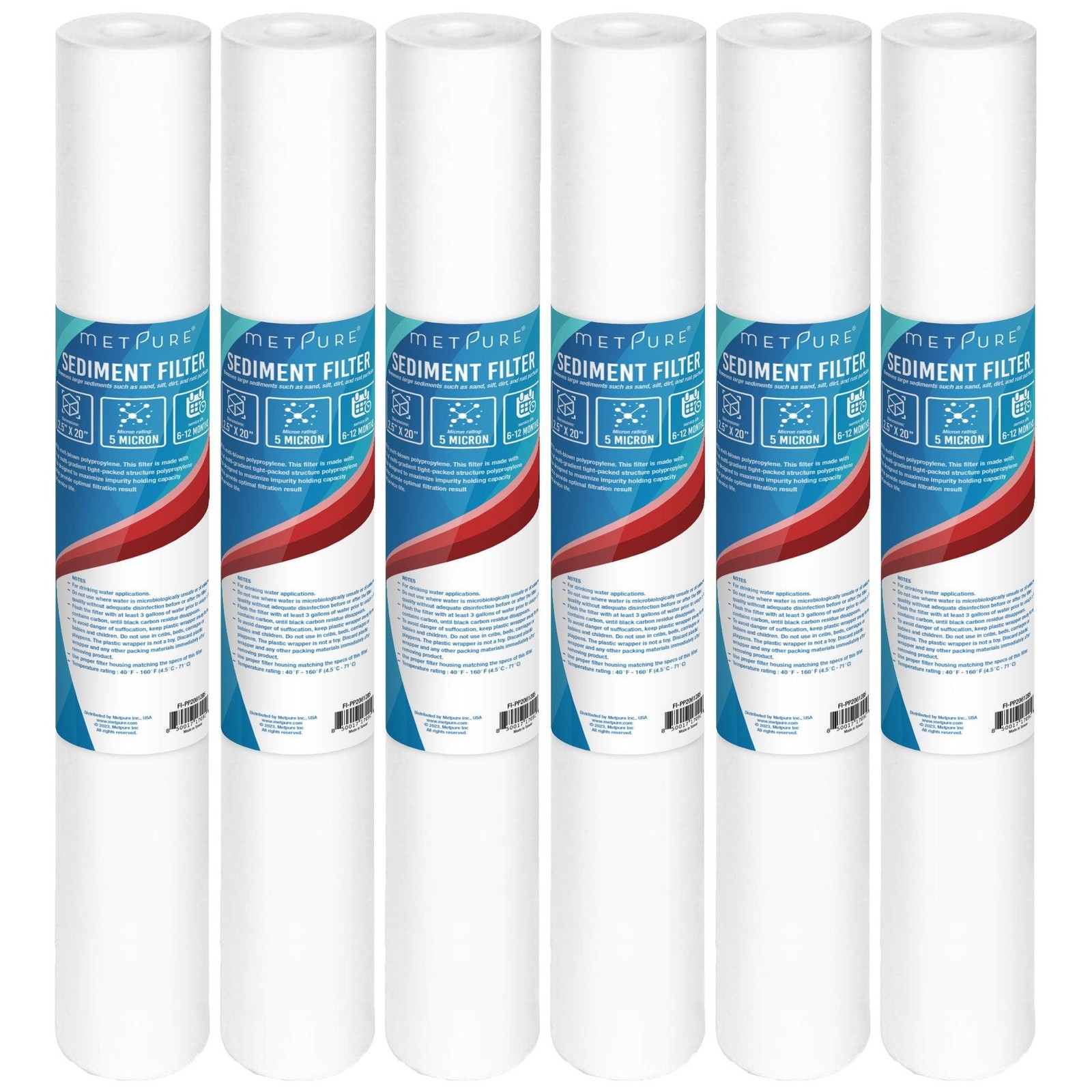 1 to 50 PACK 20″ x 2.5″ Whole House Sediment Water Filter Cartridges 5 Micron PP