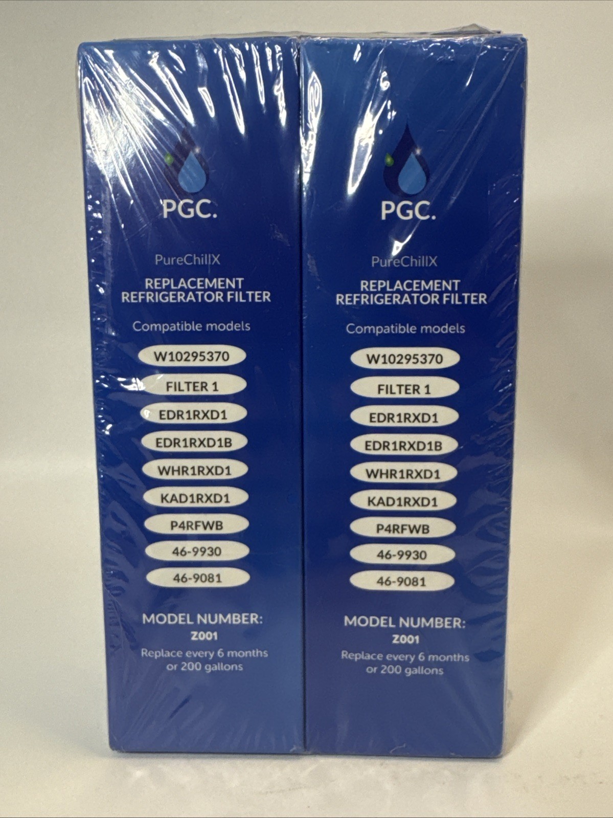 2 Pck Fridge Filter -,W10295370A – EDR1RXD1 – WHR1RXD1 – PGC MODEL Z001