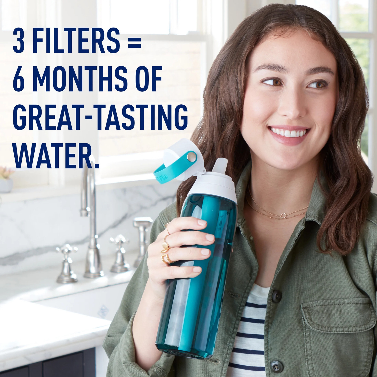 Premium Water Bottle Filter Replacements, 3 Count
