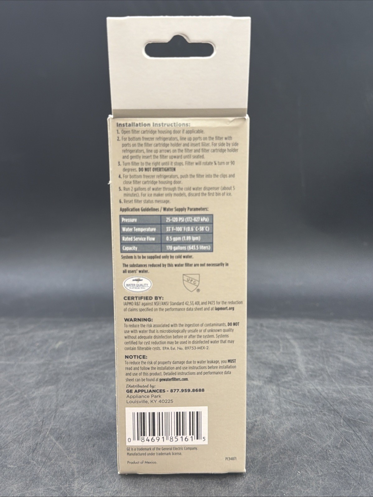 Genuine GE XWFE Refrigerator Water Filter