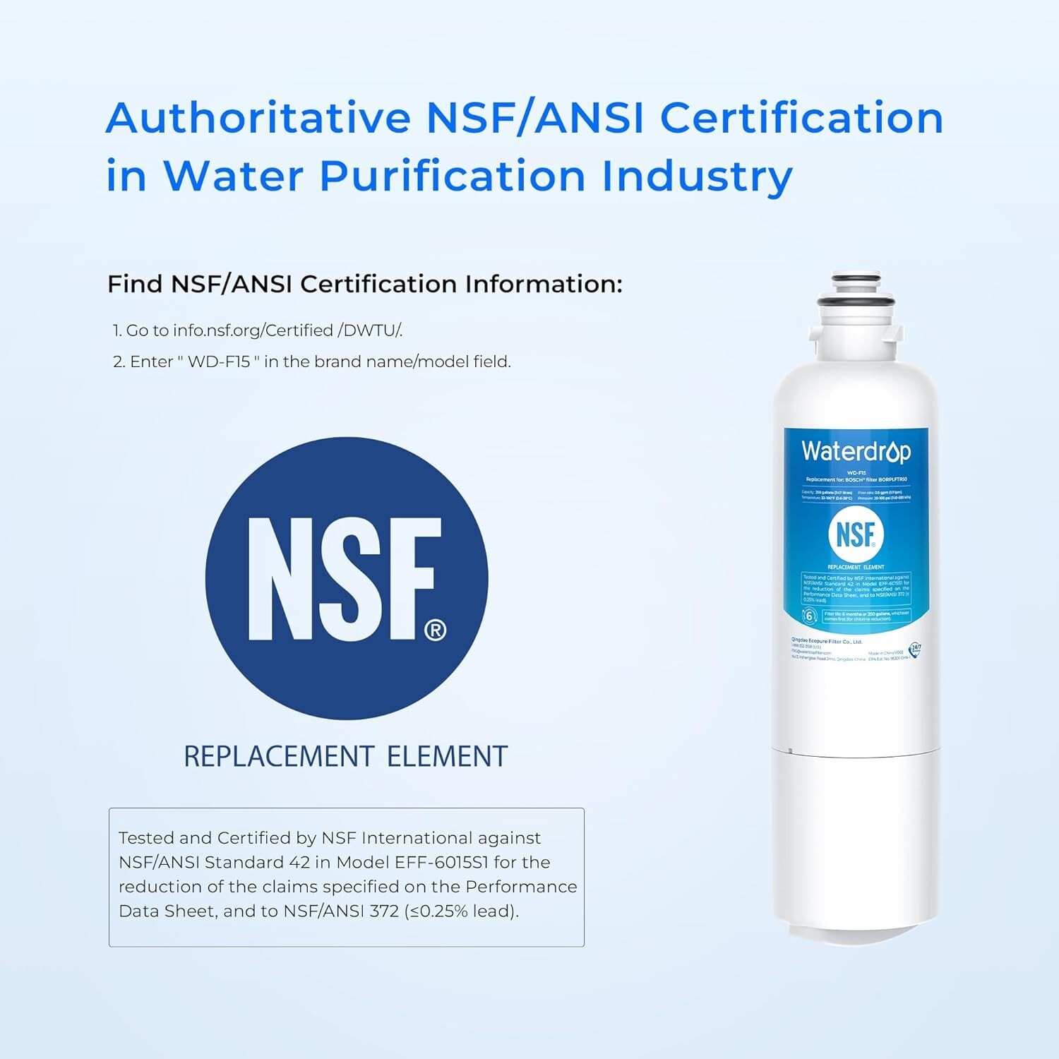 Waterdrop Refrigerator Water Replacement for Bosch® Ultra Clarity® Pro 11032531