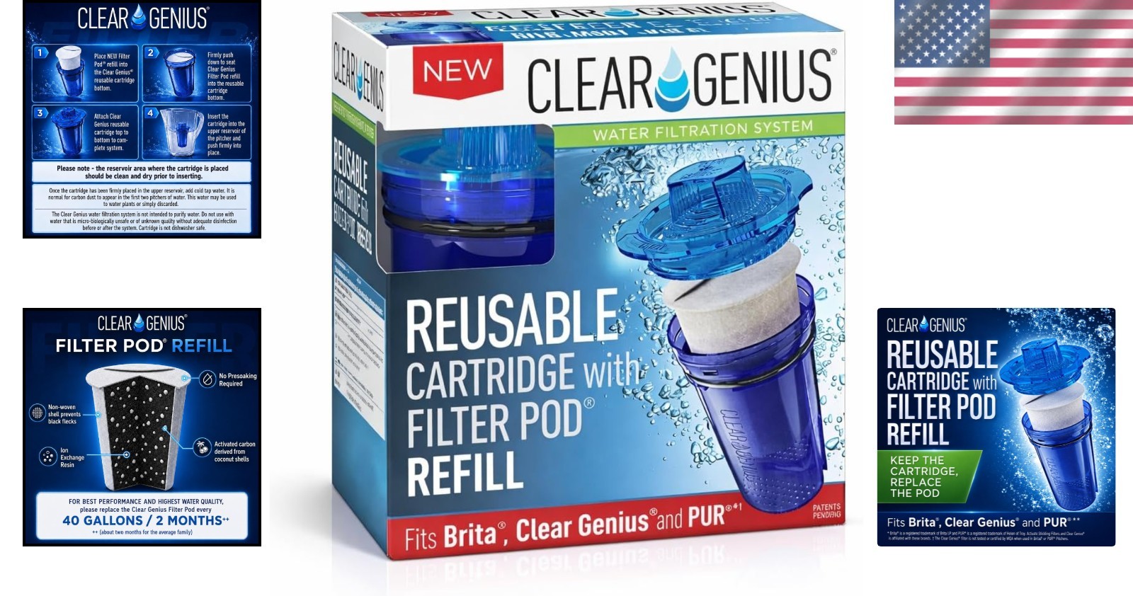 Sustainable Water Filter Cartridge with 3 Pods – Eco-Friendly & Cost-Effective