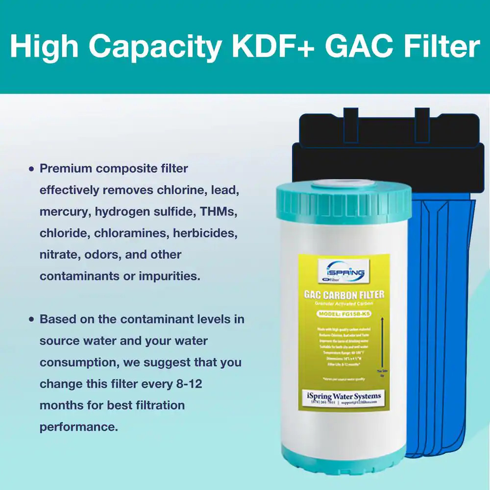 10 In. X 4.5 In. Premium GAC and KDF Carbon Filter Replacement Water Filter Cart