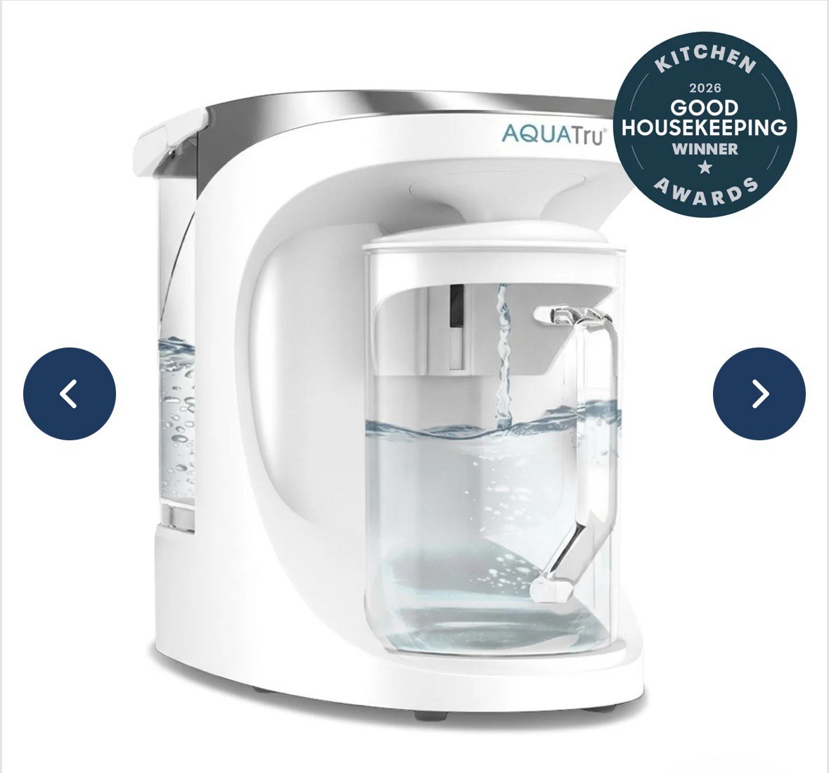 AquaTru Carafe With Glass Carafe And Partial Descale Kit -Filters Not Included