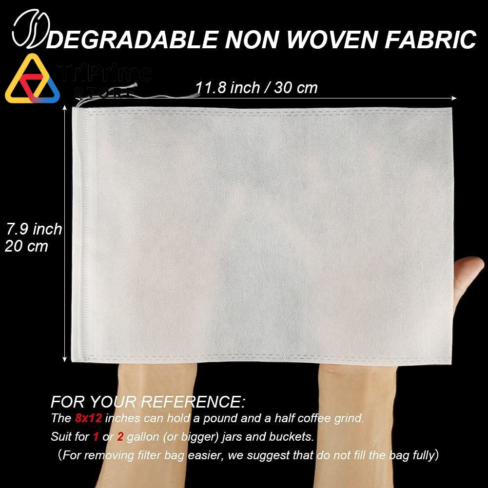 50pcs No Mess Large Cold Brew Bags, 8×12 inch Disposable inch, White