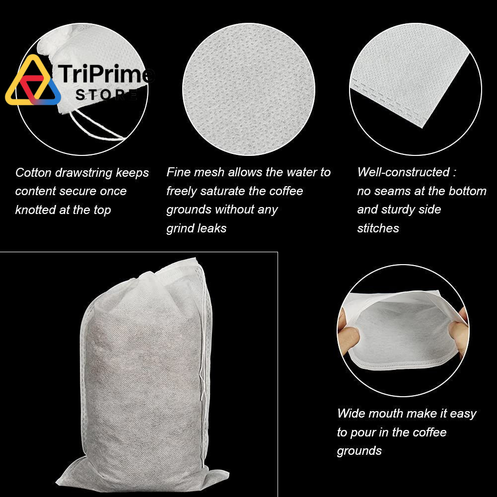 50pcs No Mess Large Cold Brew Bags, 8×12 inch Disposable inch, White