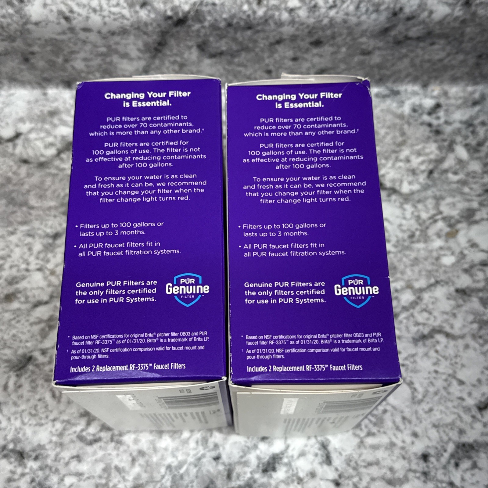 New Sealed Genuine PUR RF-3375 FAUCET FILTER 2 X 2 Packs. 4 Filters