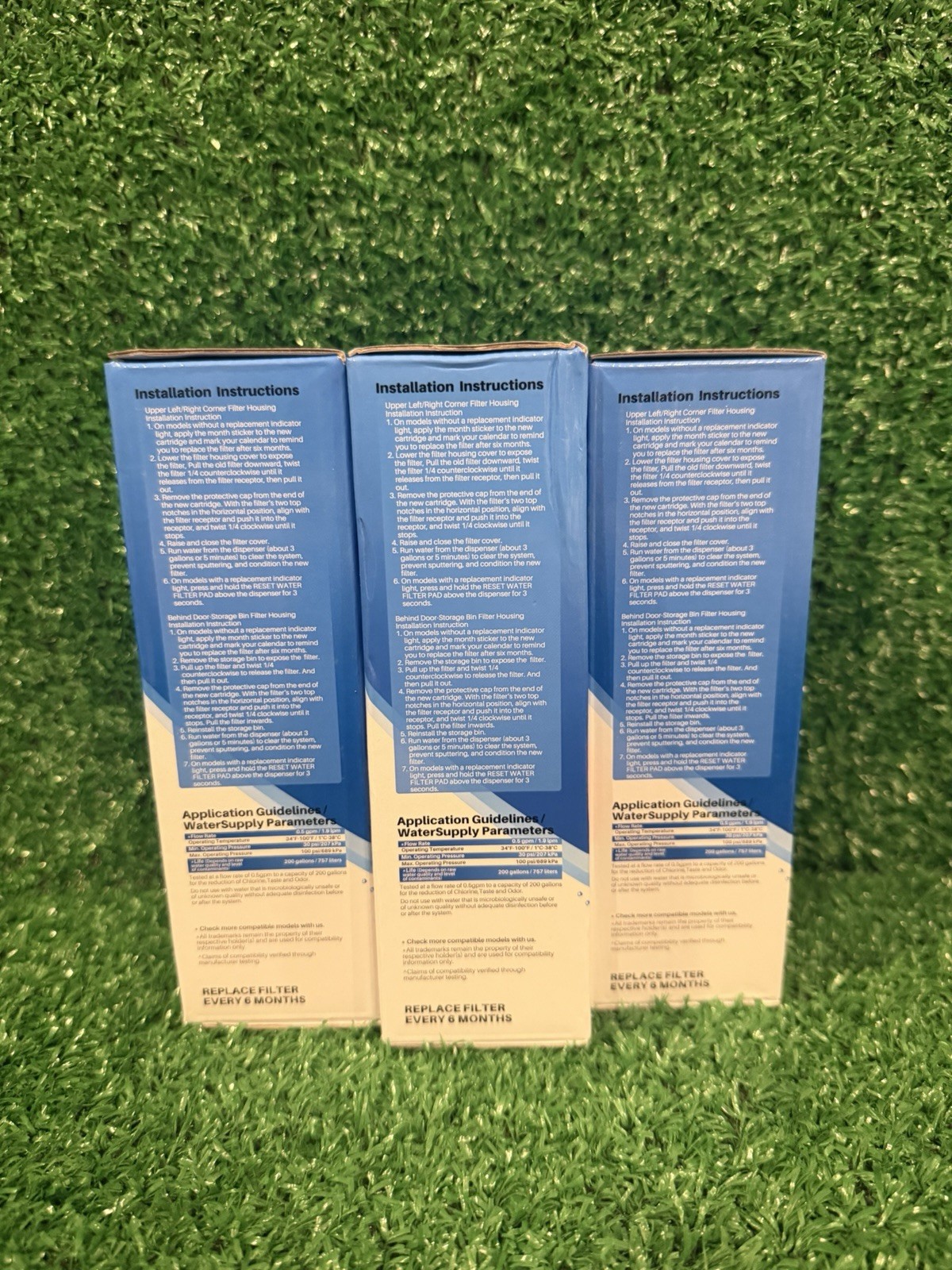 ICEPURE RWF4700AC Water Filter 3 Pack + AF004 Air Filter 3 Pack Bundle