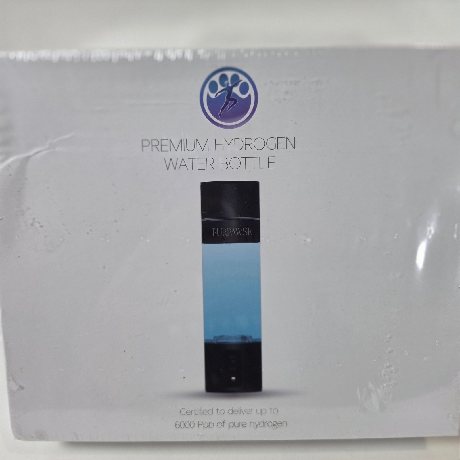 Purpawse Premium Hydrogen Water Bottle 6000 PPB SPE PEM UV Light 7.7oz Sealed