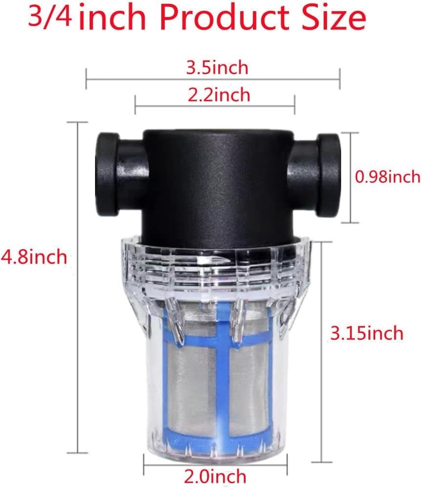 Stainless Steel Inline Sediment Filter 3/4 Inch for Garden Hose