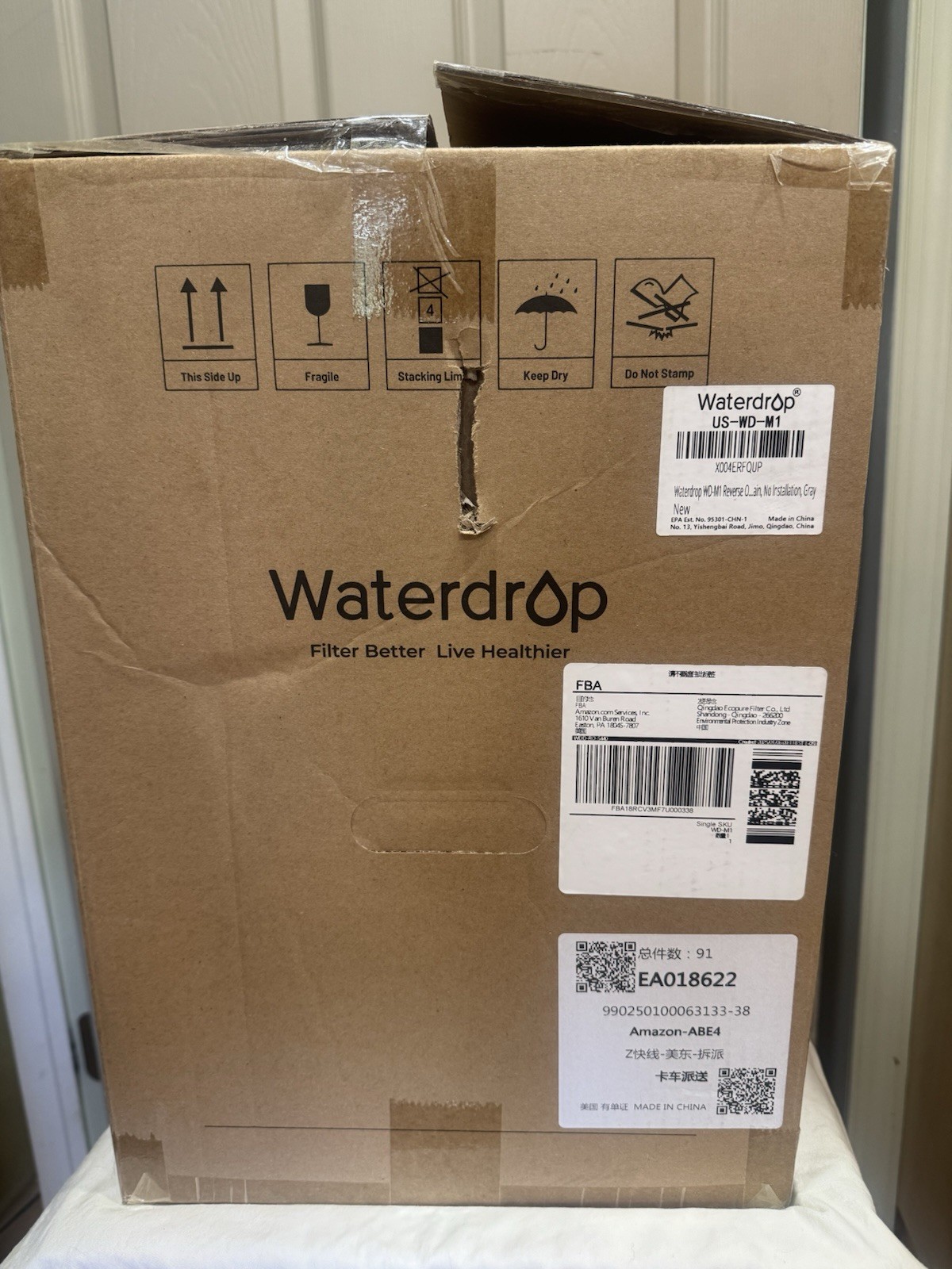 Waterdrop M1 Reverse Osmosis Water Filter Countertop System NEW Gray