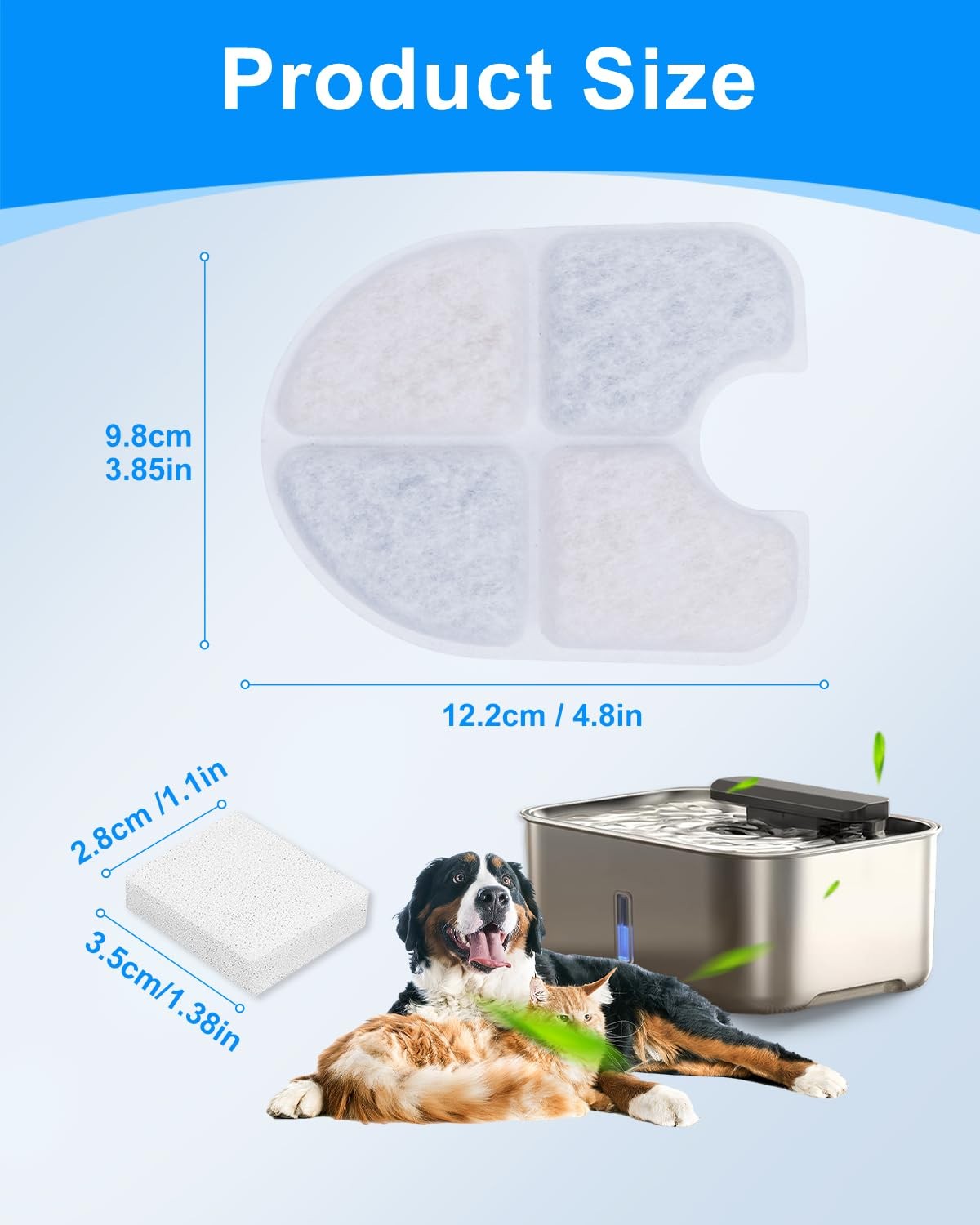 6+6 Pack Dog Water Filter Replacements with FEELNEEDY 3Gal/12L Dog Water Disp…