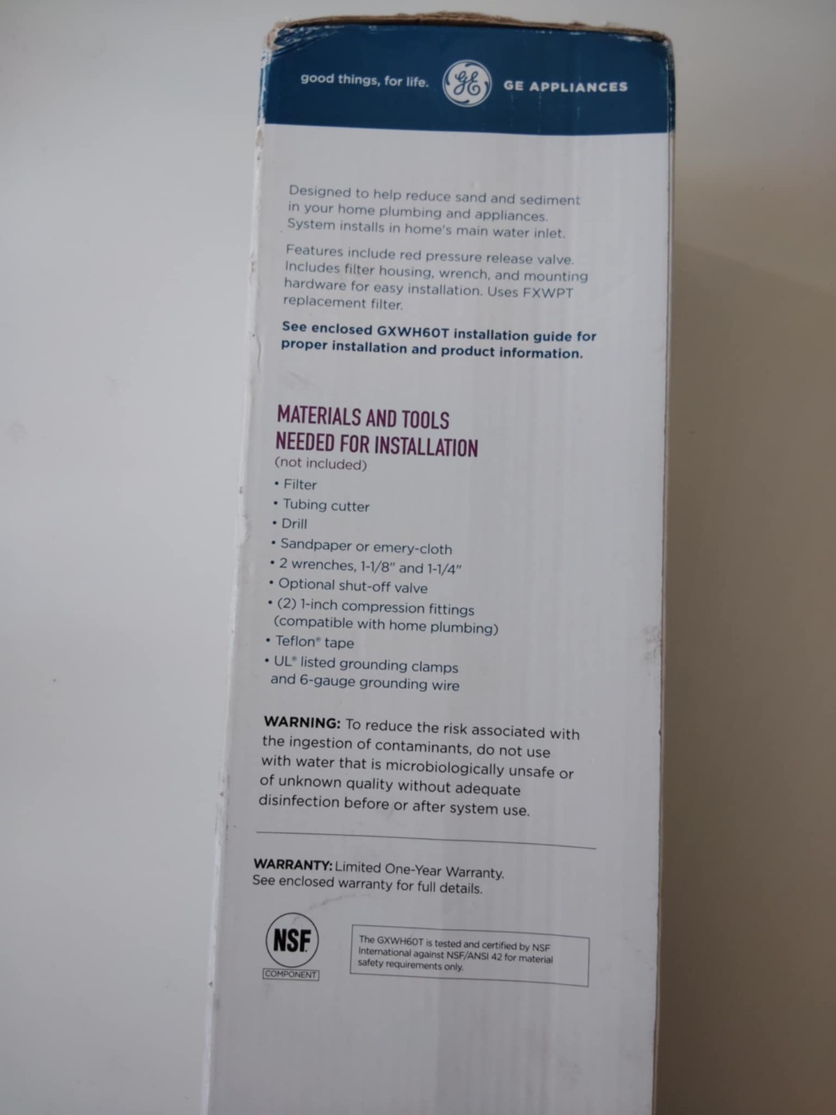 GE Appliances Whole House Replacement Filter FXWPT Fits GXWH60T System
