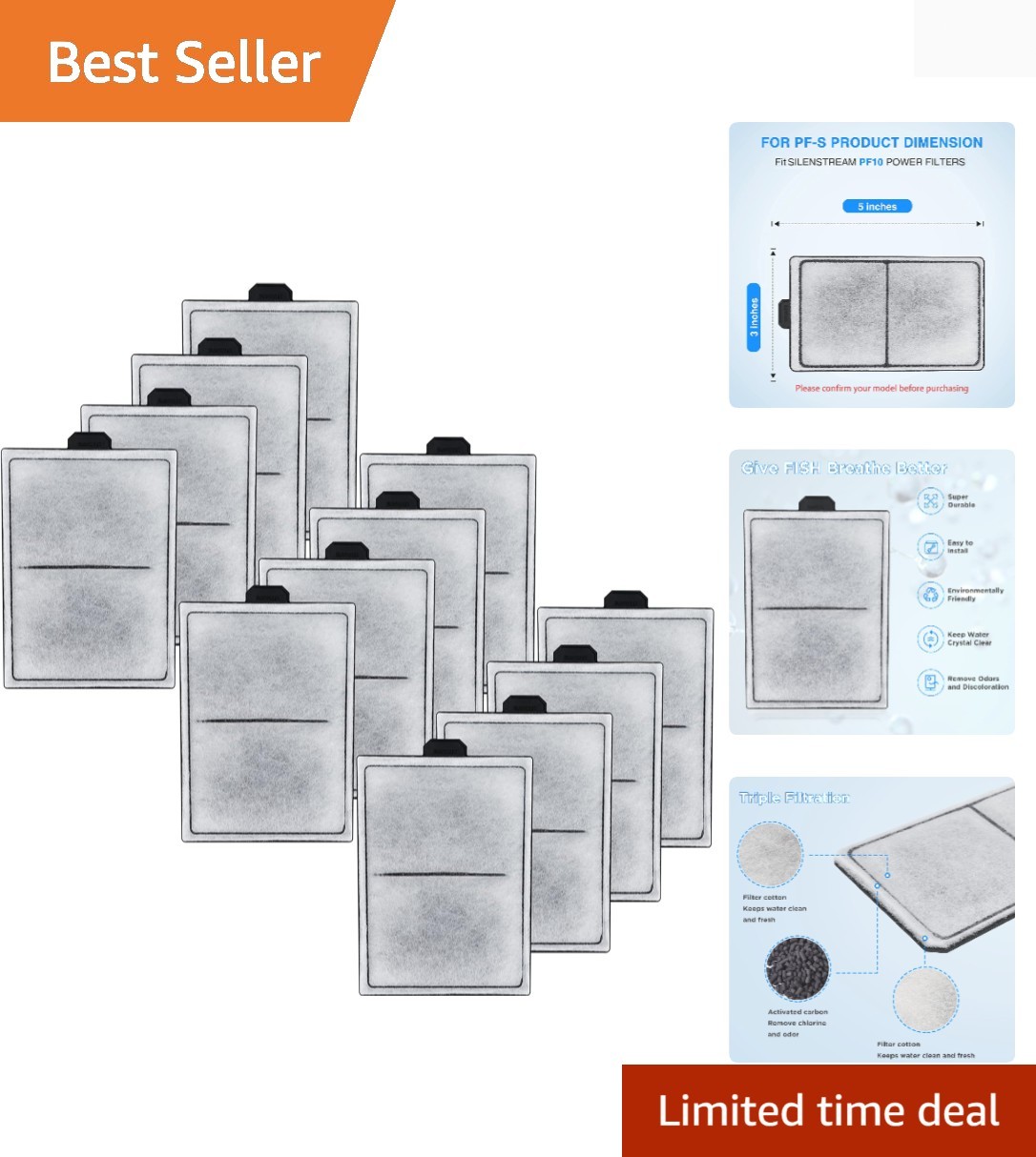 PF10 Compatible 12 Pack Filter Cartridges – Superior 3-Layer Filtration