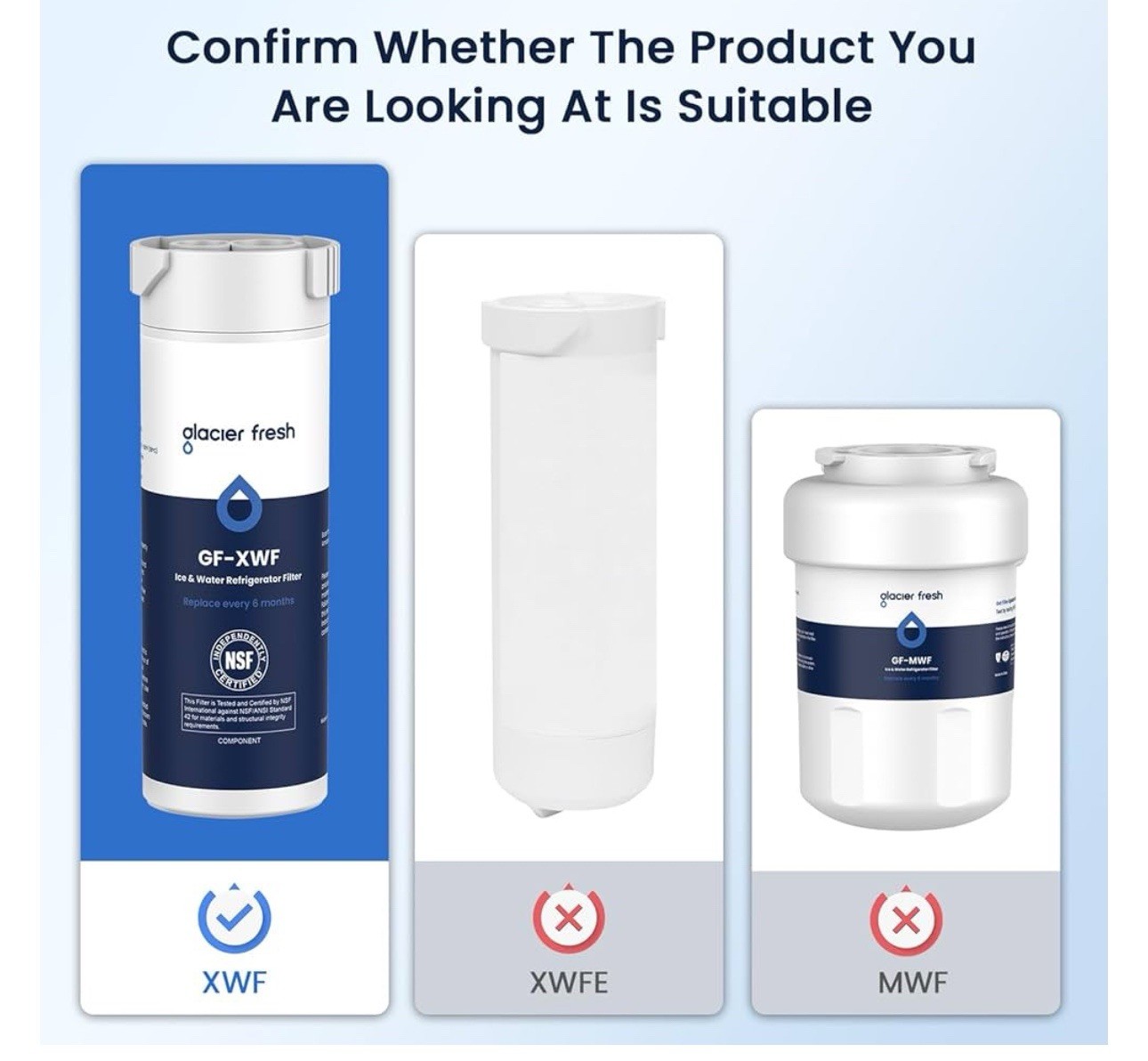 XWF Replacement for GE XWF Refrigerator Water Filter Pack of 3 (Not XWFE)