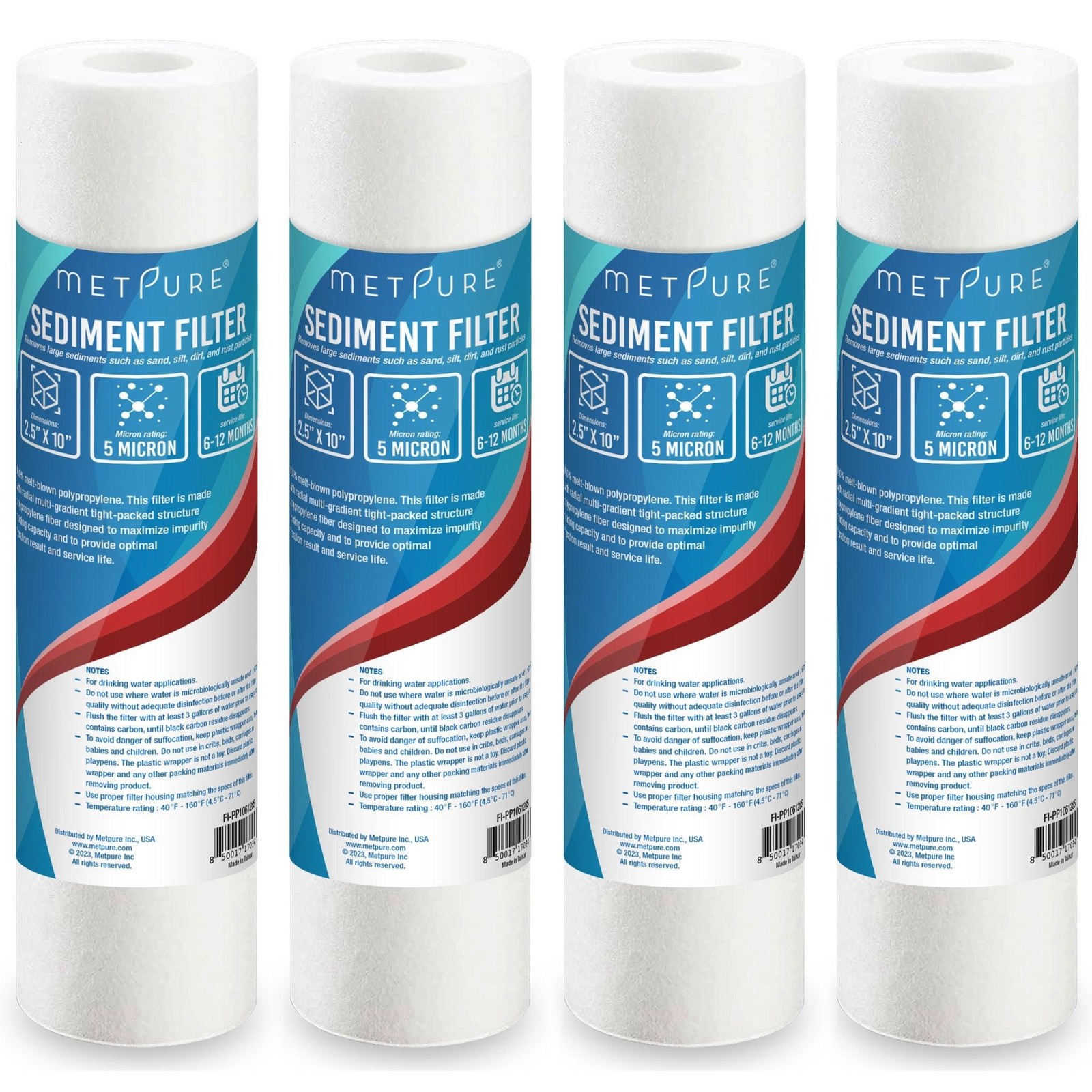 1 to 50 PACK 10″ x 2.5″ PP Sediment Water Filter Cartridges 5 Micron