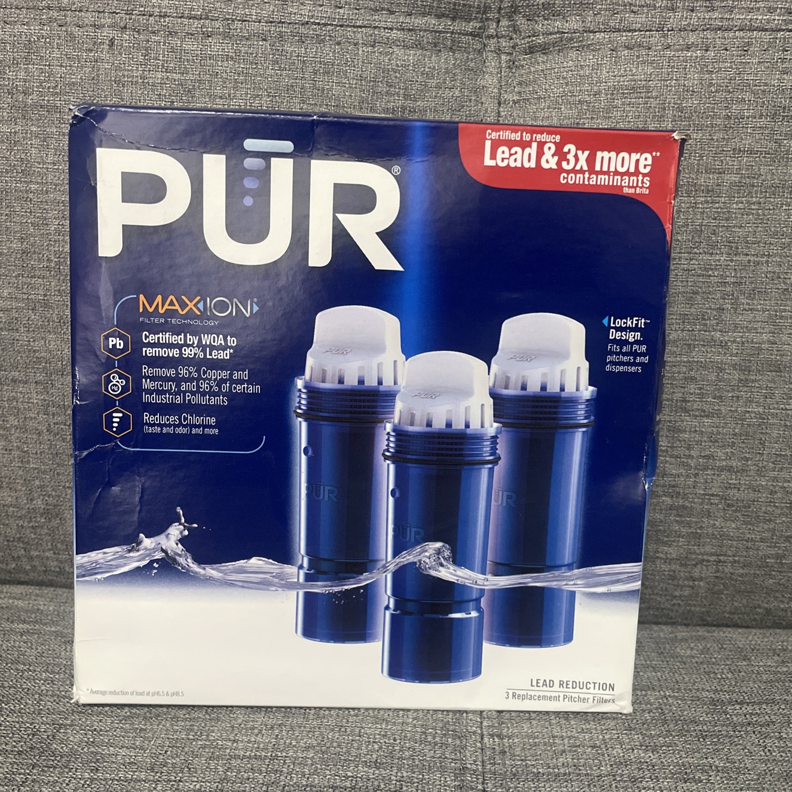 NEW Pur Plus Water PPF951K3 Replacement Filter 3 Count Blue Pitcher Dispenser