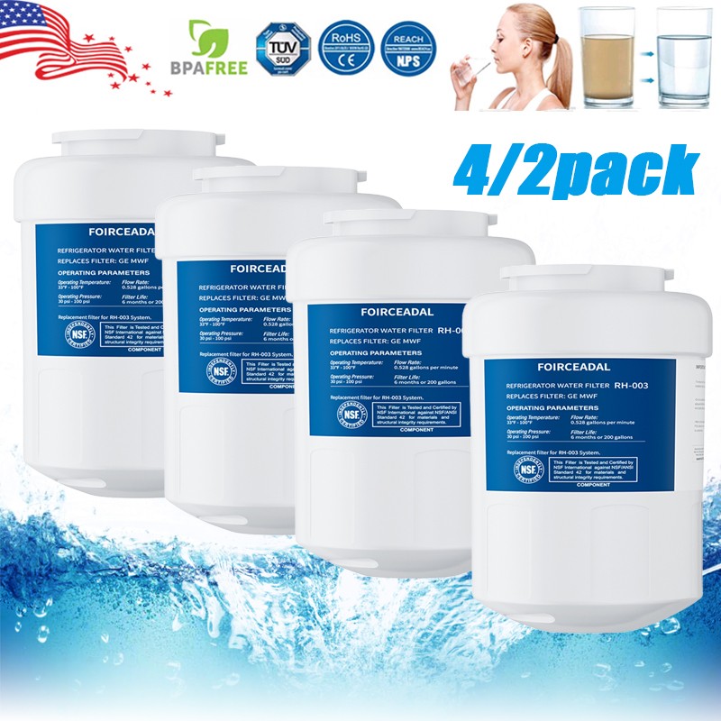 2-6x For GE MWF 46-9991 MWFP BSS25JFRJWW Smartwater Fridge Water Filter Replace
