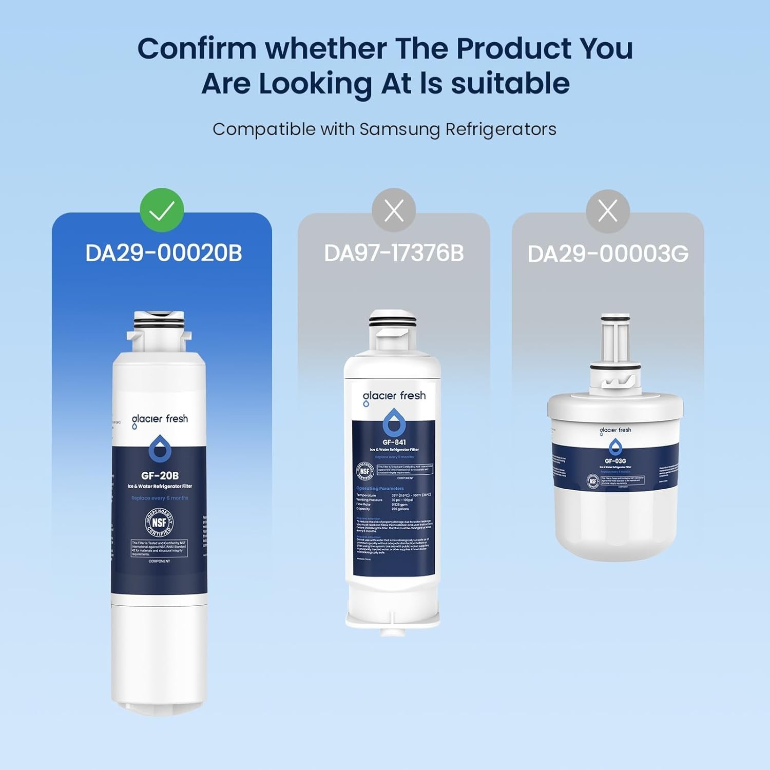 Samsung DA29-00020B Refrigerator Water Filter 3 Pack HAF-CIN Compatible