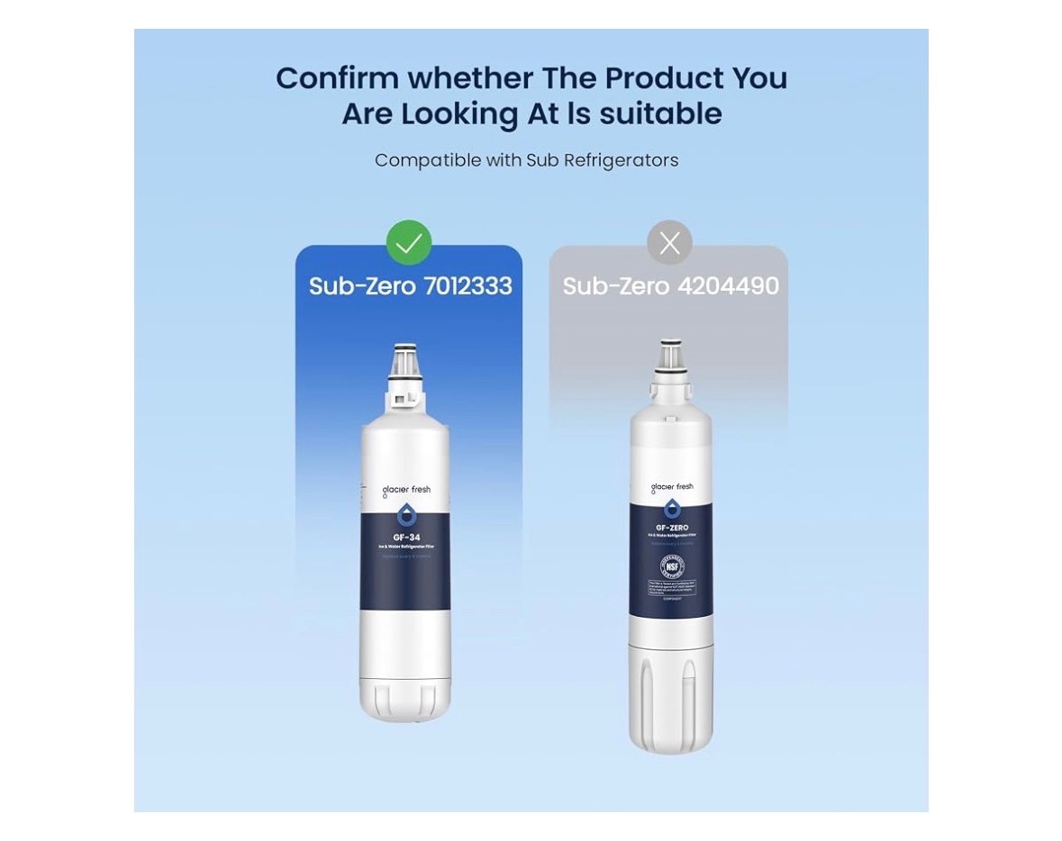 2 PACK GLACIER FRESH for 7012333 Ice Maker Water Filter Sub-Zero GF-34