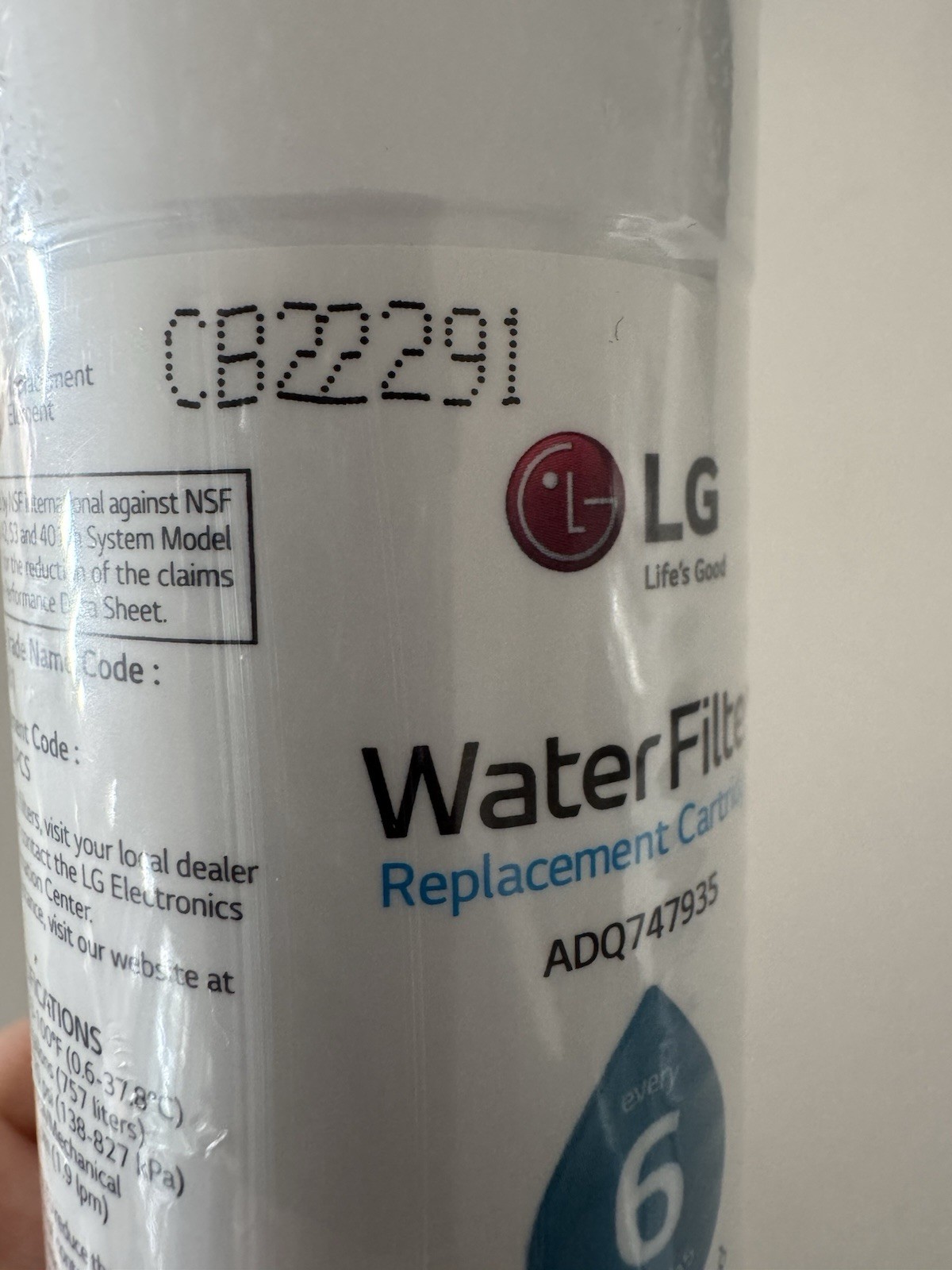 LG LT1000P 6 Month / 200 Gallon Capacity Replacement Refrigerator Water Filter