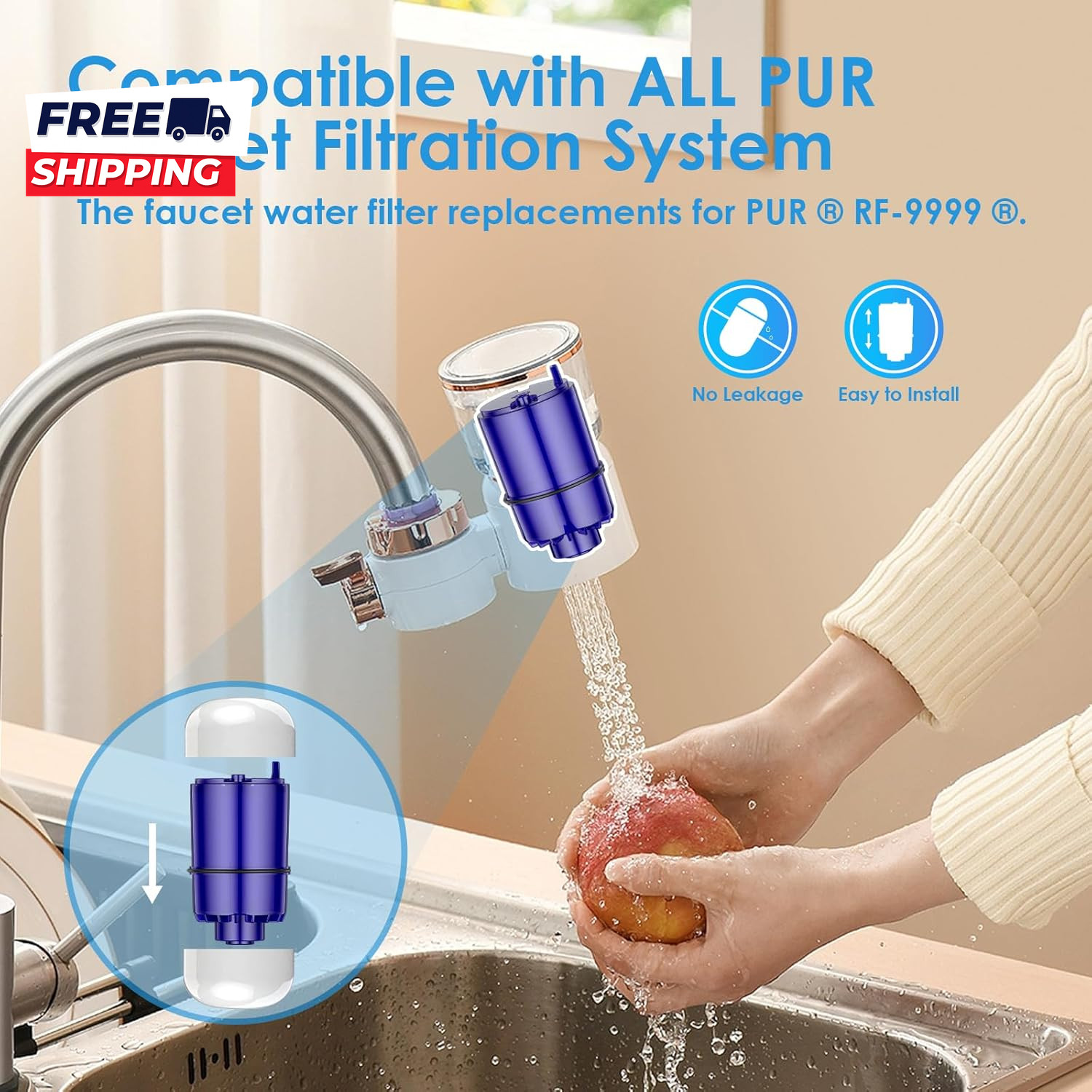 Faucet Water Filter Replacement Fit for All PUR for PUR plus Faucet Filtration