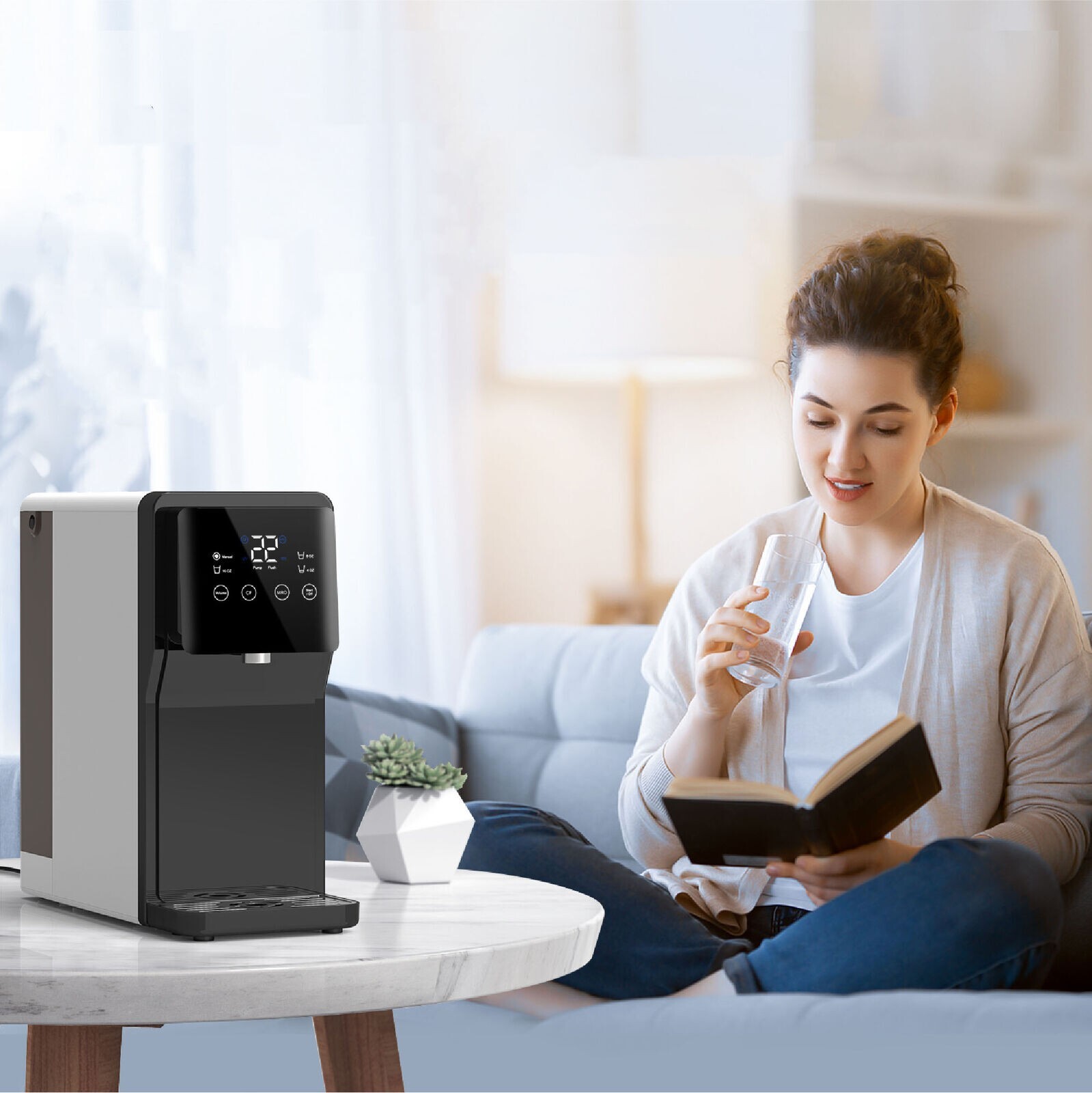Waterdrop – N1 Countertop Reverse Osmosis Water Dispenser – Black and White