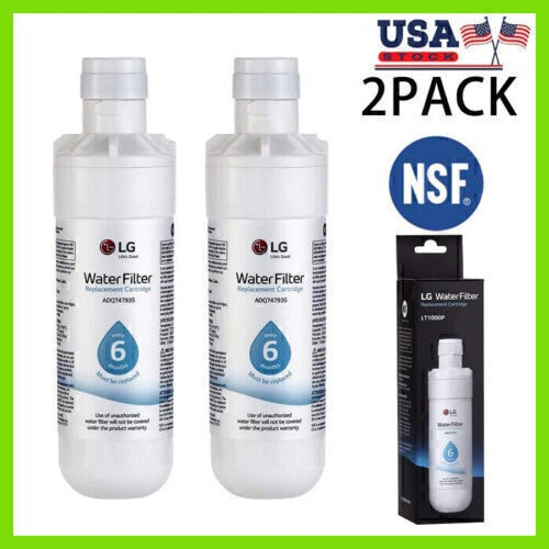 2 Pack FOR LG LT1000P Refresh Refrigerator Ice Water Filter ADQ747935 GF-D706BSL
