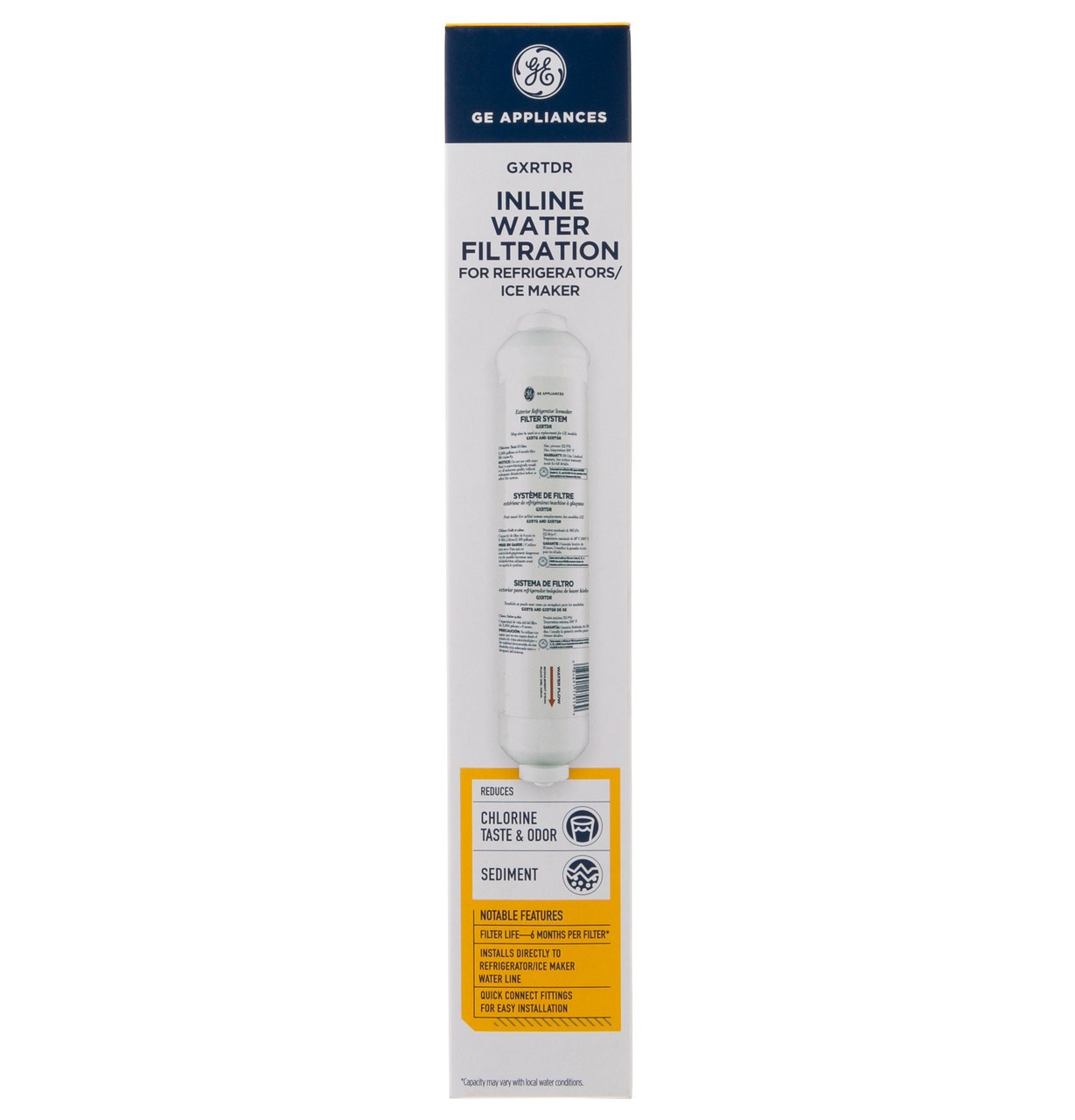 2x GE Universal In-line Water Filtration System for Refrigerator Icemaker GXRTDR