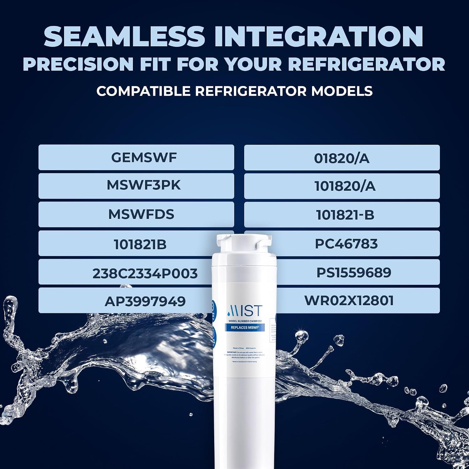 MSWF Refrigerator Water Filter Replacement – NSF Certified & Chlorine Reducing