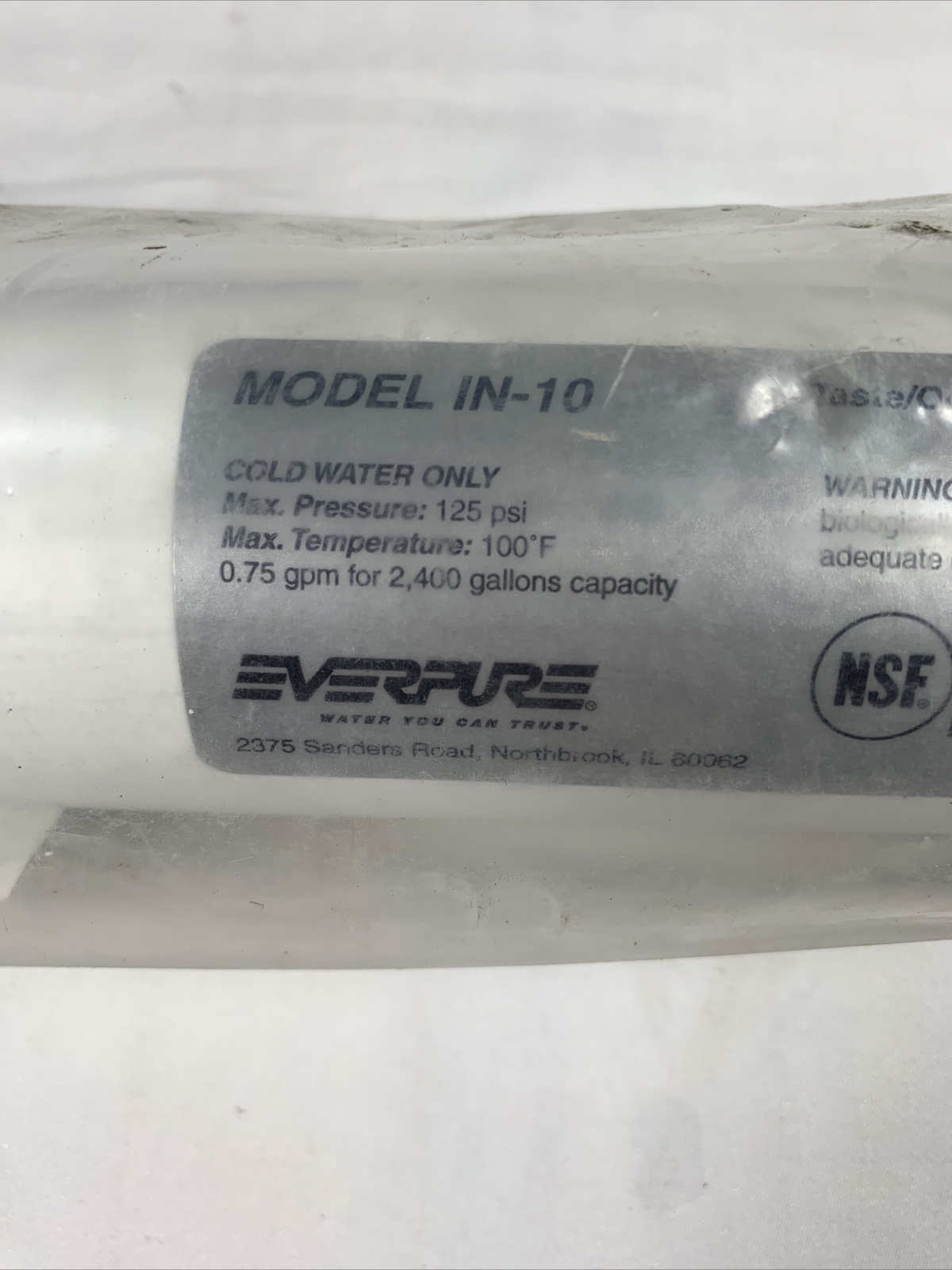Everpure IN-10 In-Line Water Filter Without Fittings –