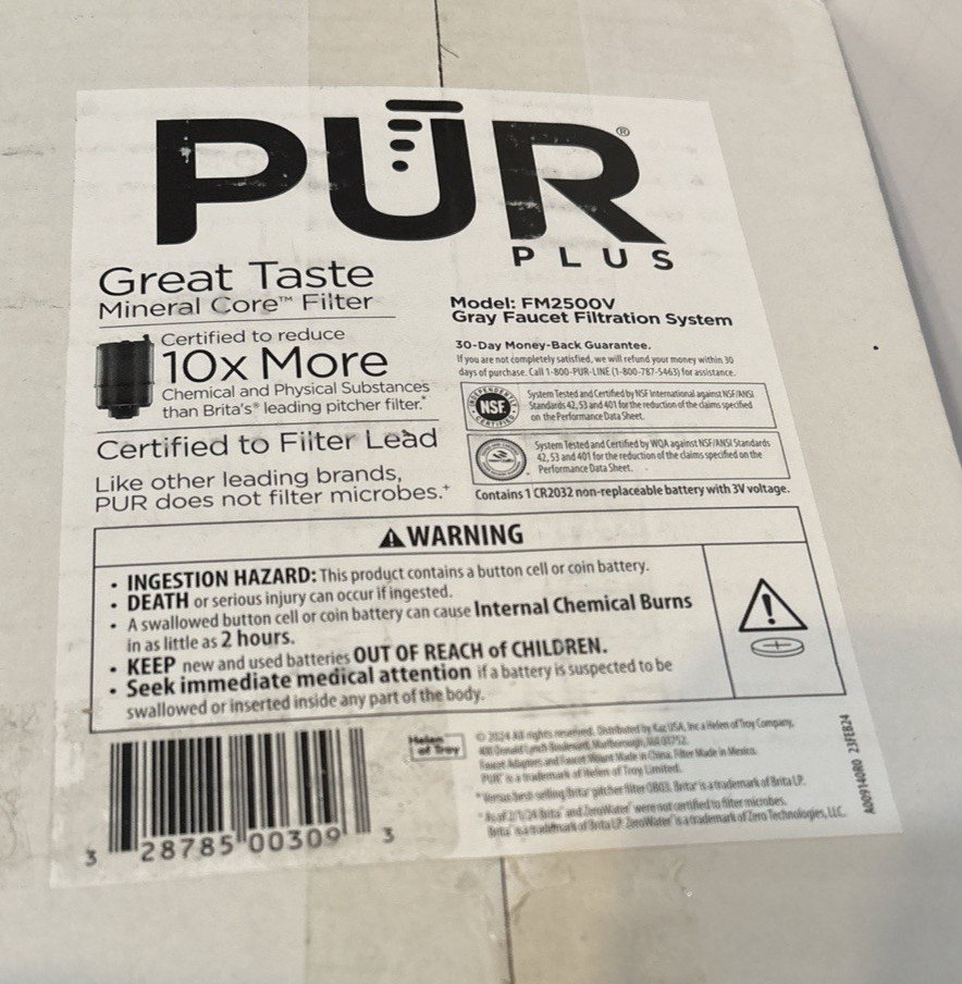 PUR PLUS Faucet Vertical Mount Water Filtration System & Filter Gray – FM2500V