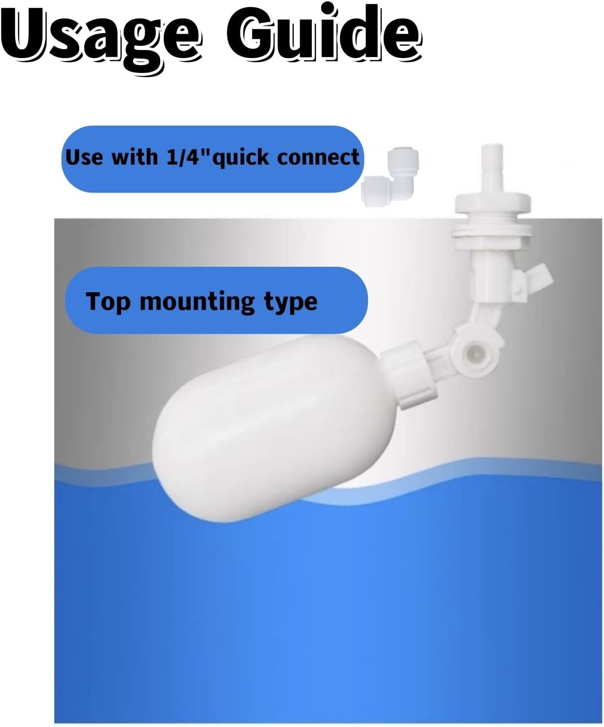 1/4 inch Tube Float Valve Kit for RO Water Reverse Osmosis System water filte…
