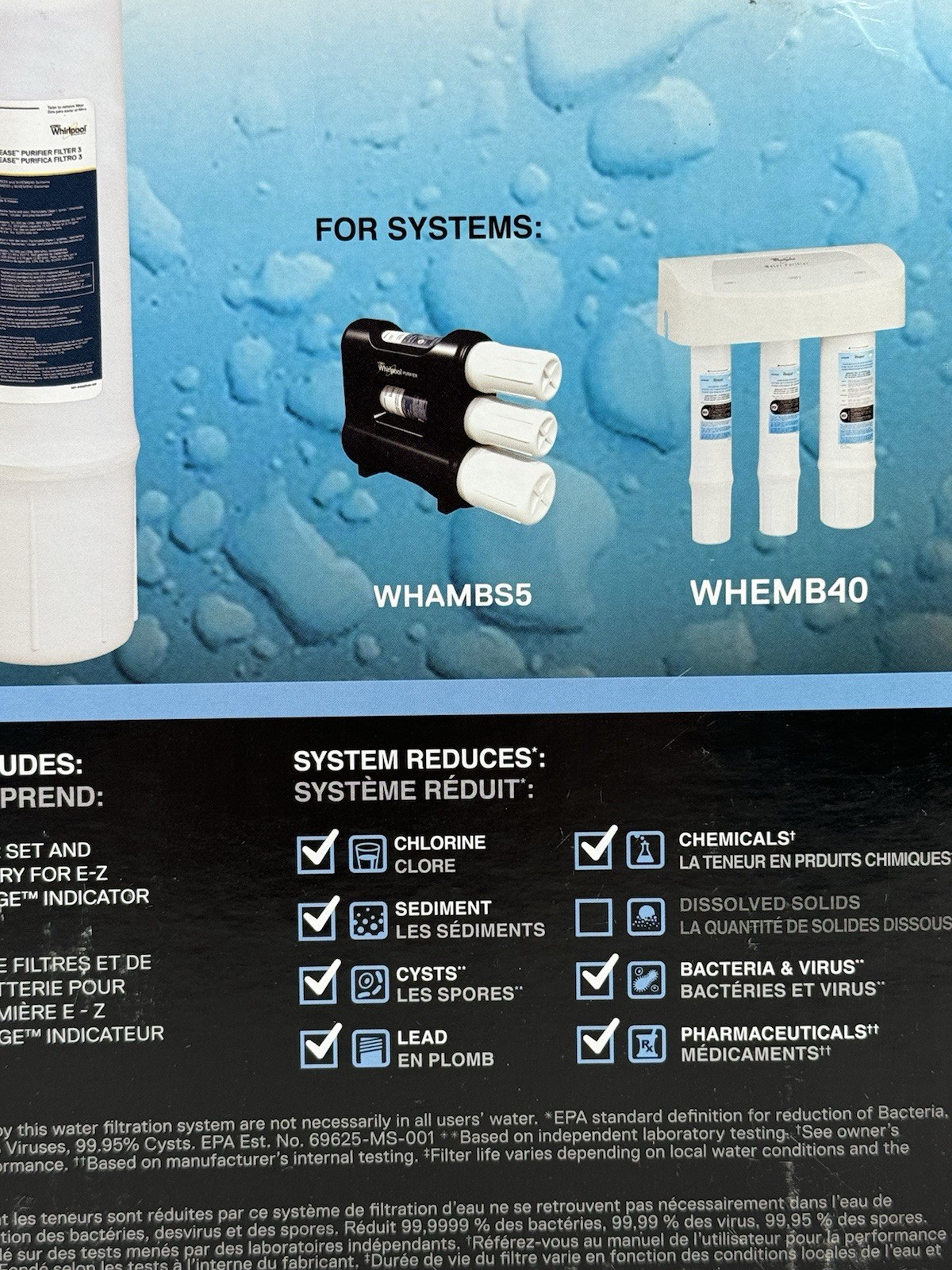Whirlpool WHEMBF5 Under Sink Water Purifier System Filters for WHEMB40 WHAMBS5